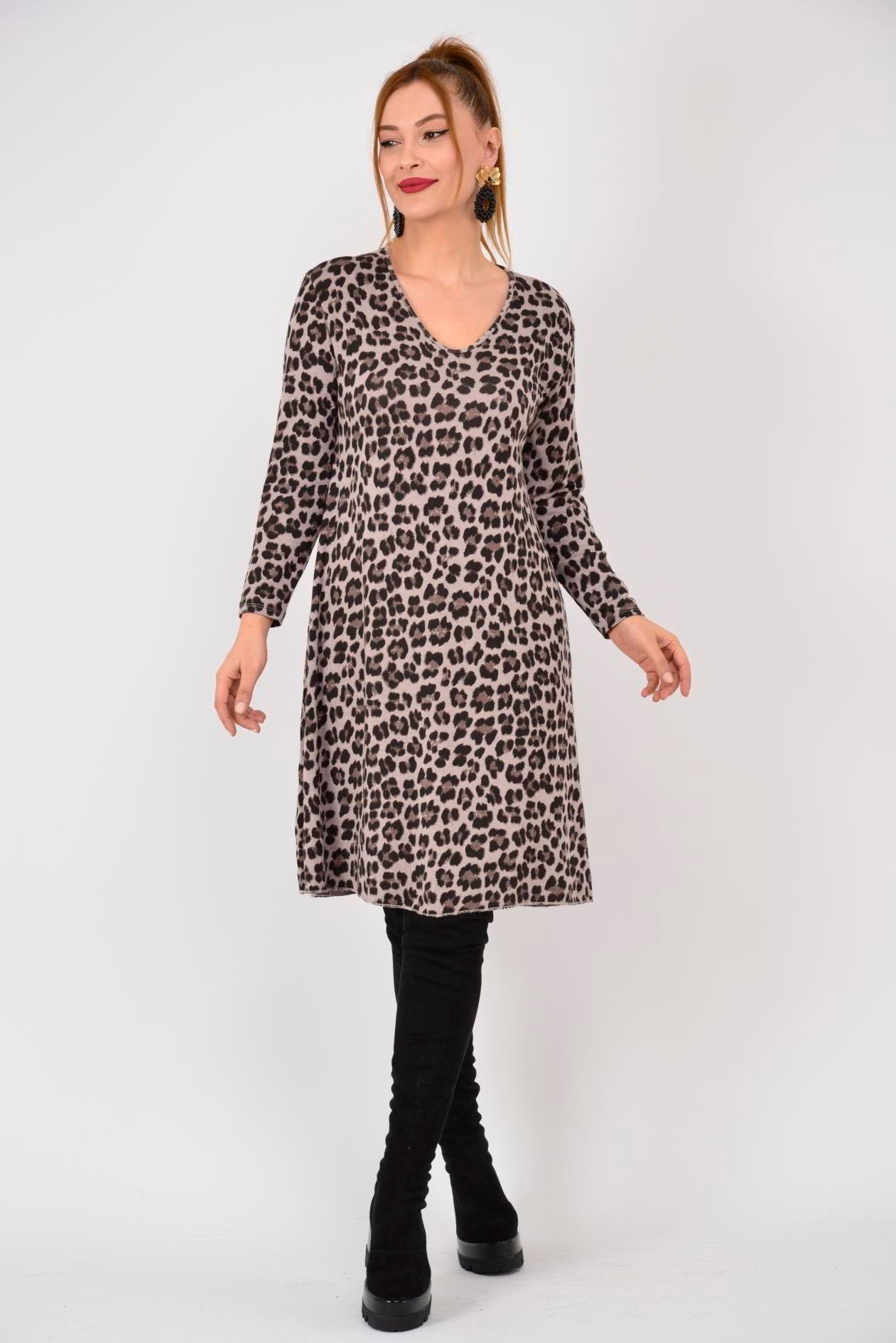LEOPAR DESEN ELBİSE image