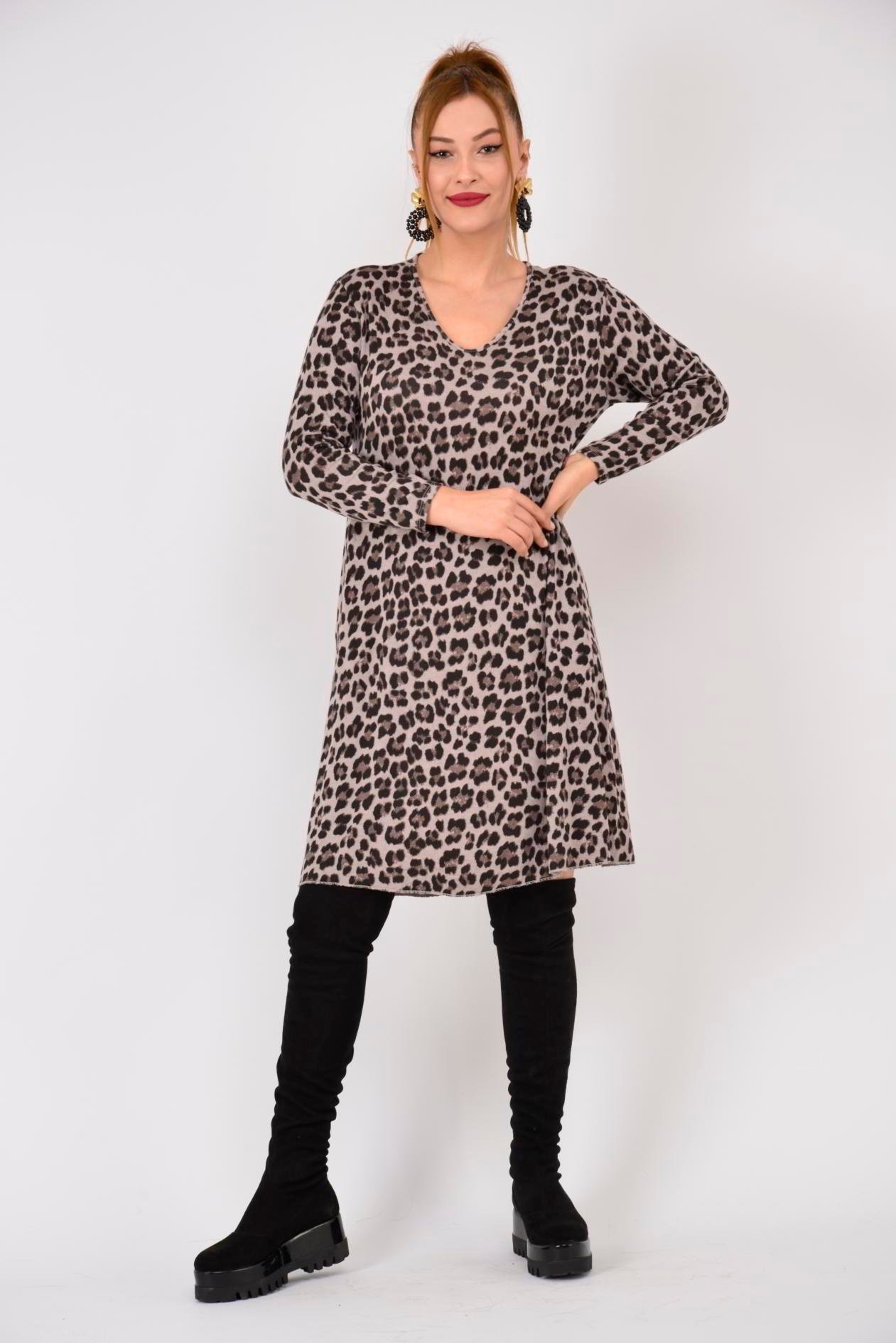 LEOPAR DESEN ELBİSE