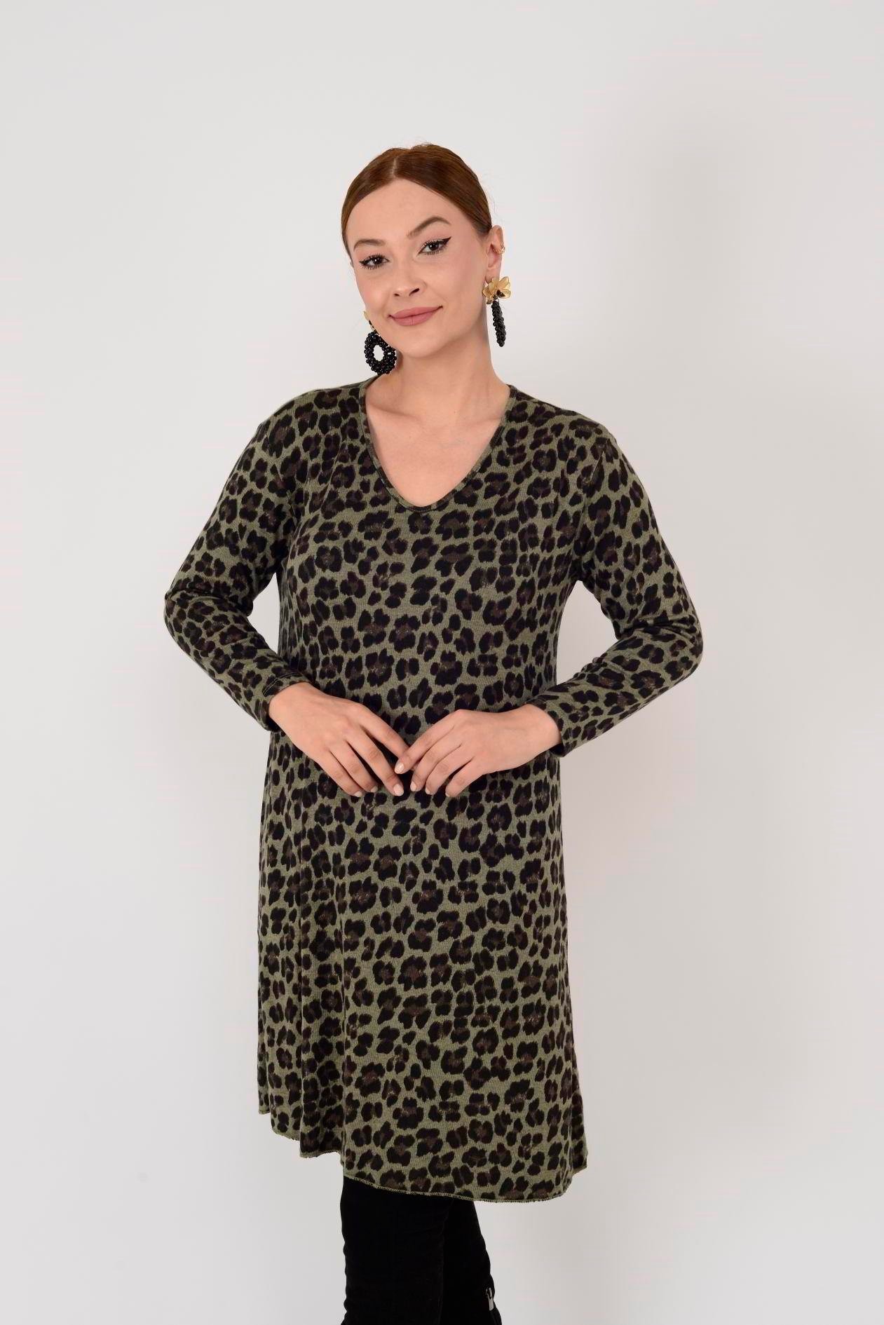 LEOPAR DESEN ELBİSE