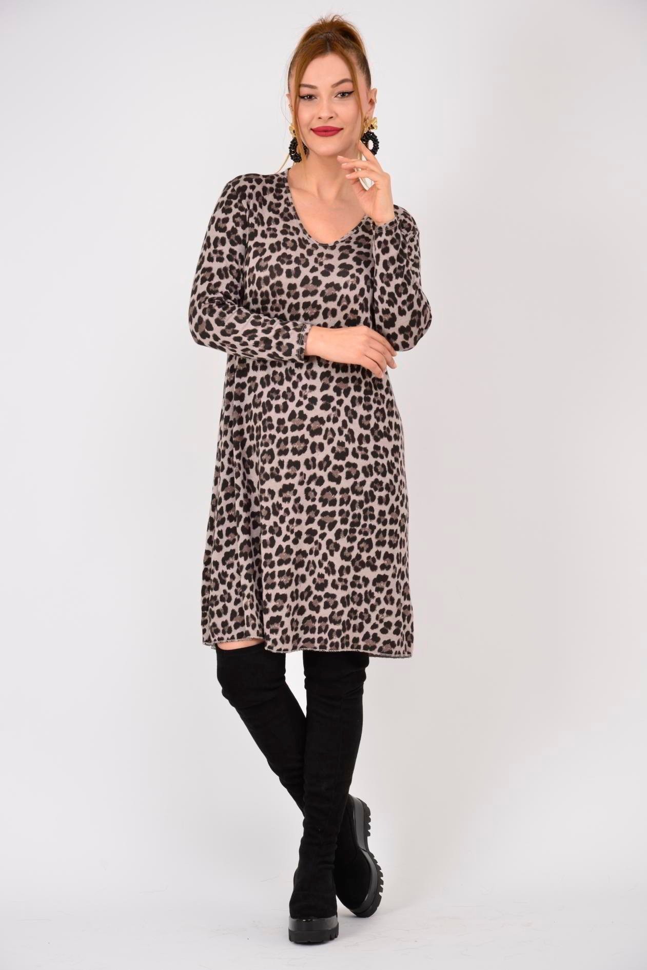 LEOPAR DESEN ELBİSE