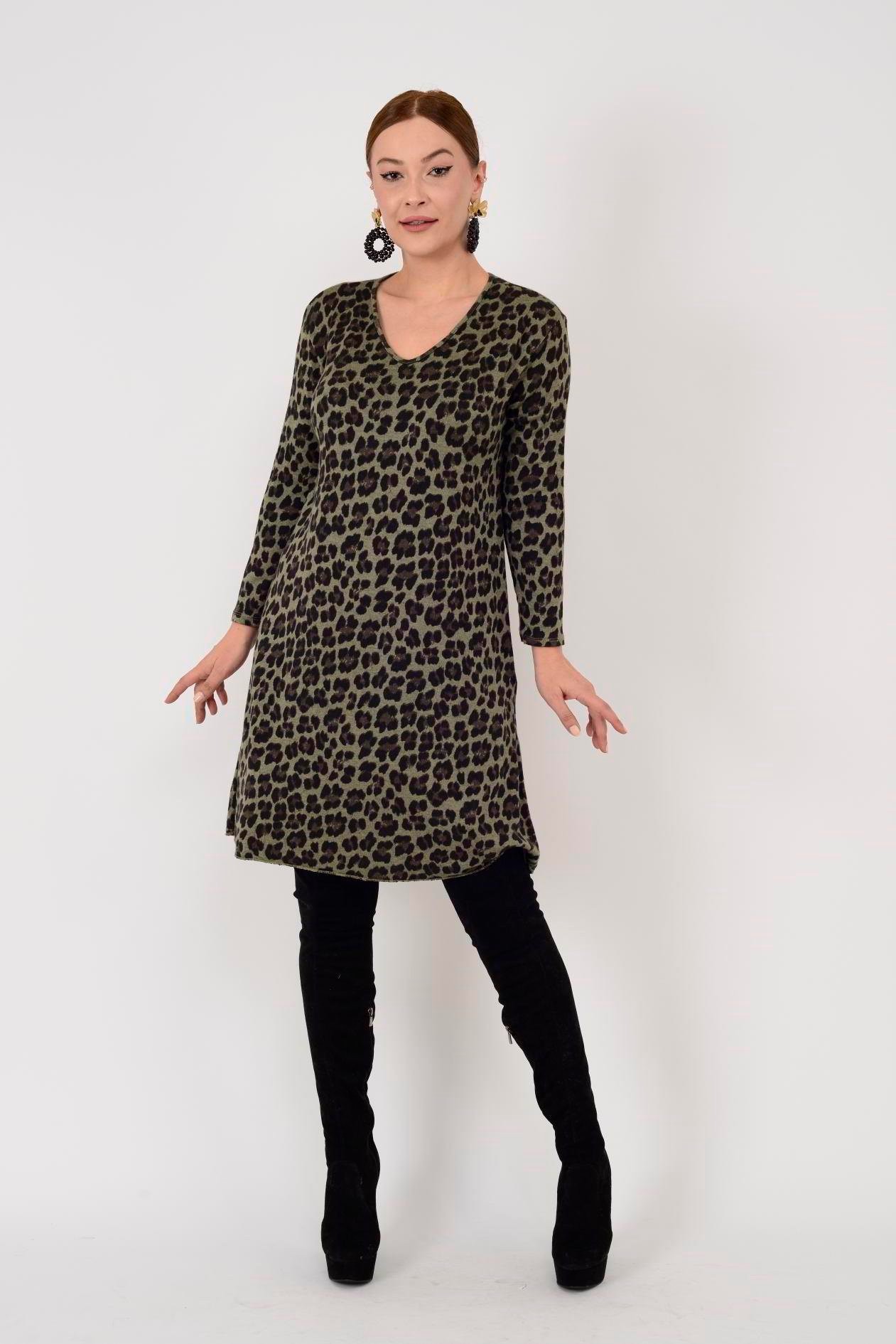 LEOPAR DESEN ELBİSE