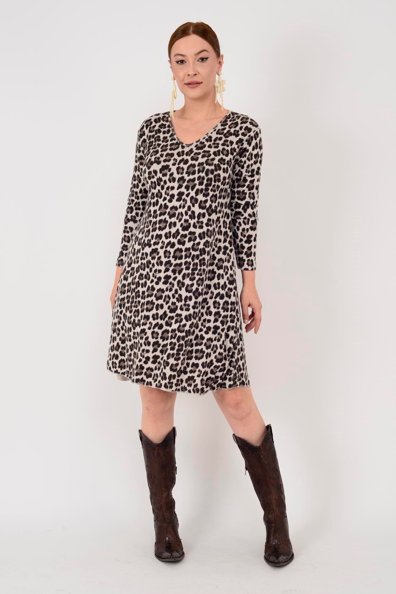 LEOPAR DESEN ELBİSE