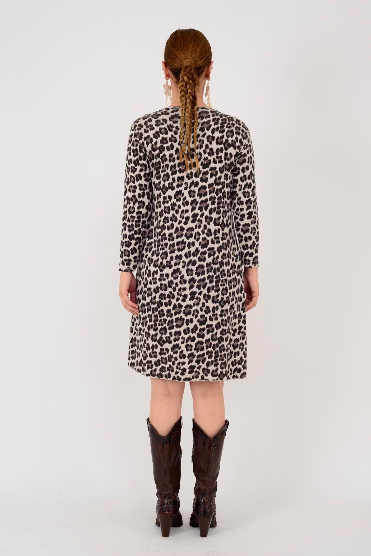 LEOPAR DESEN ELBİSE