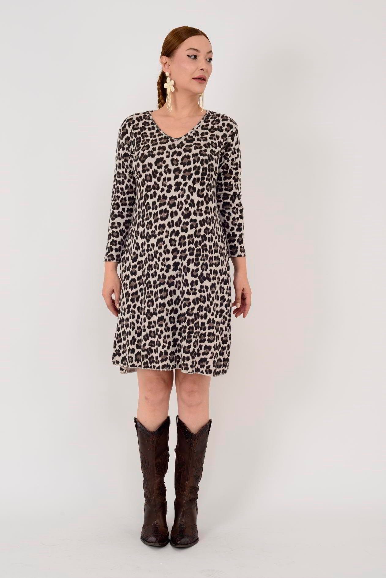 LEOPAR DESEN ELBİSE image