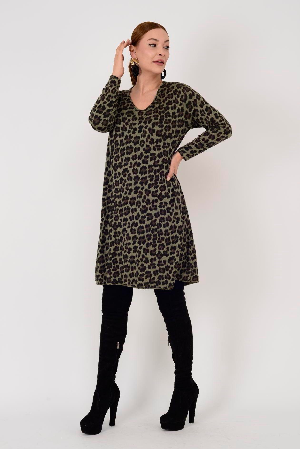 LEOPAR DESEN ELBİSE