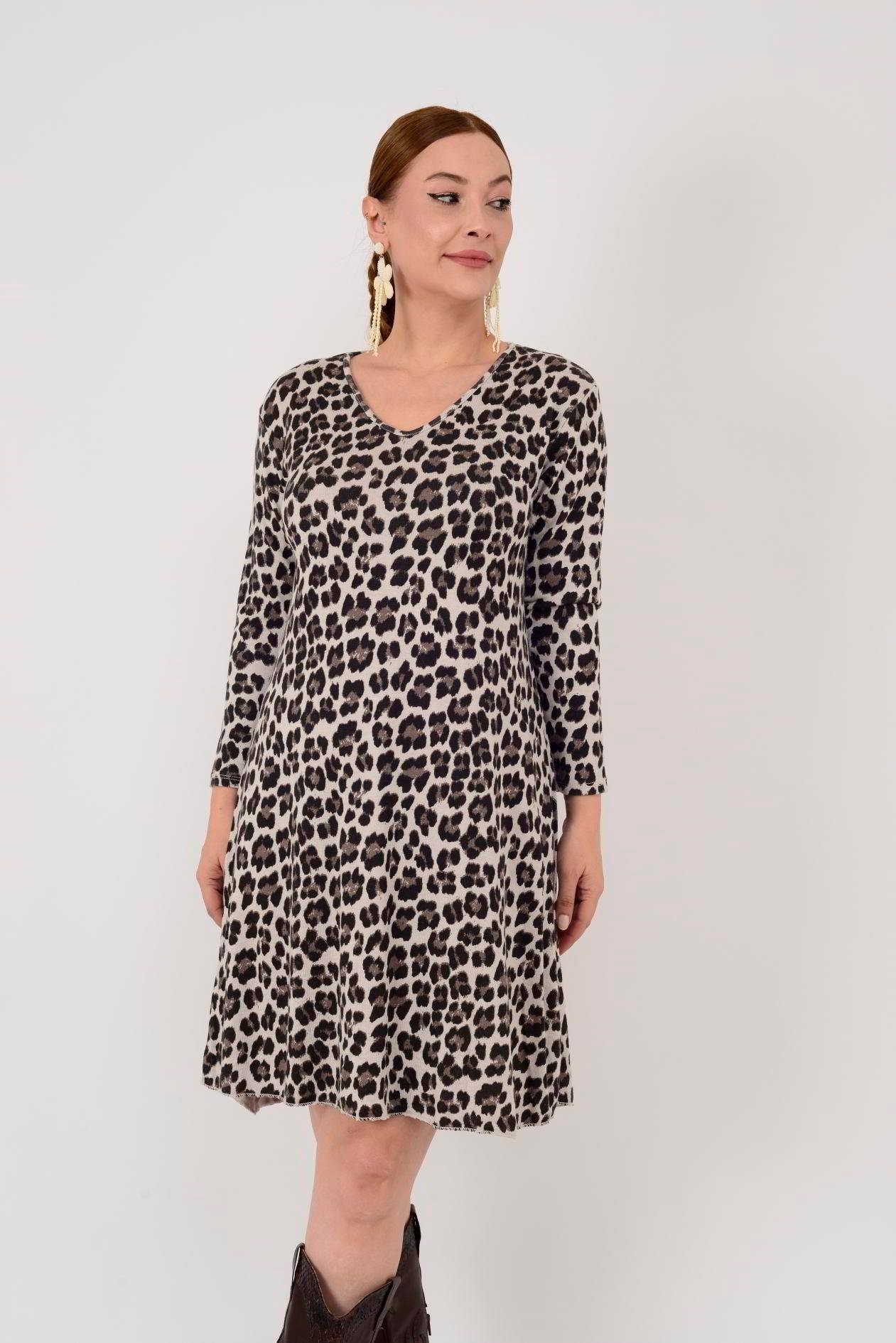 LEOPAR DESEN ELBİSE