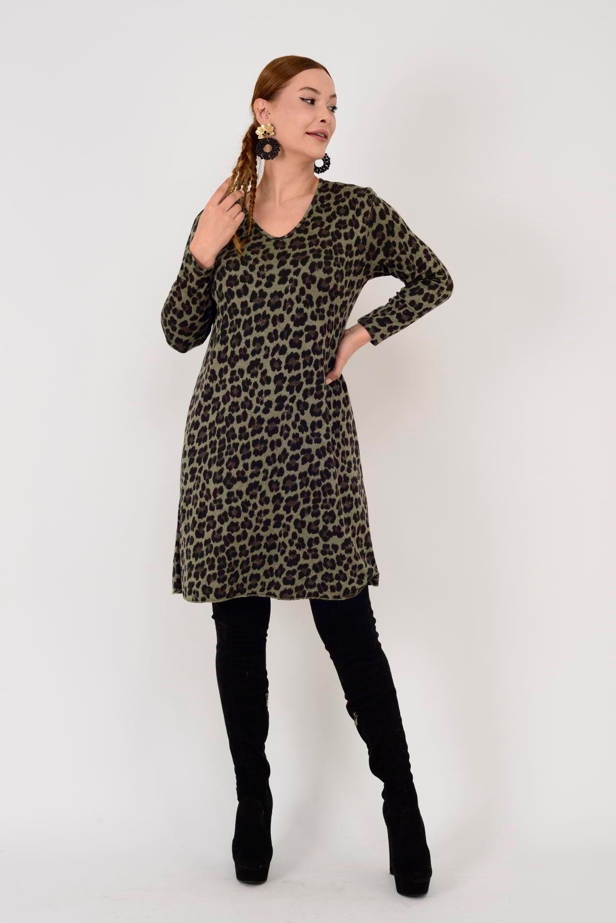 LEOPAR DESEN ELBİSE