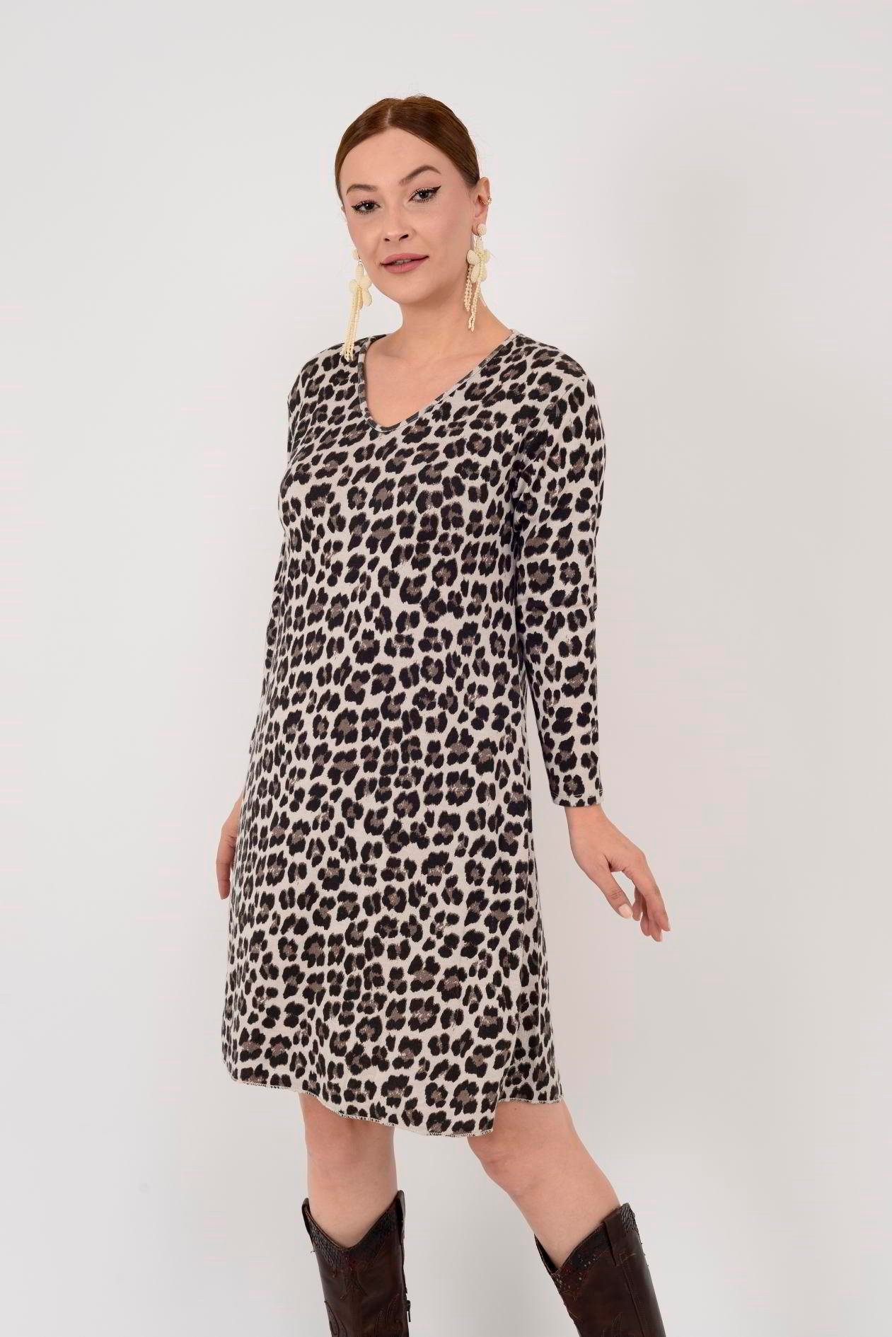 LEOPAR DESEN ELBİSE