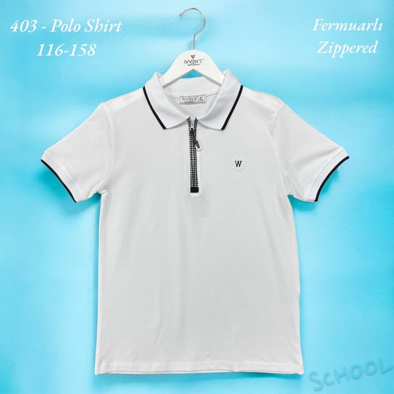 İVVEN'S KIDS POLO YAKA FERMUARLI OKUL T-SHIRT 403