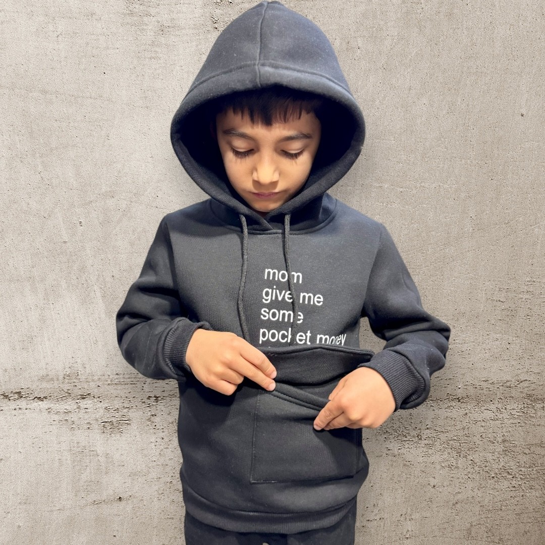 İVVEN'S KAPÜŞONLU CEPLİ 3 İPLİK ŞARDONLU SWEATSHIRT