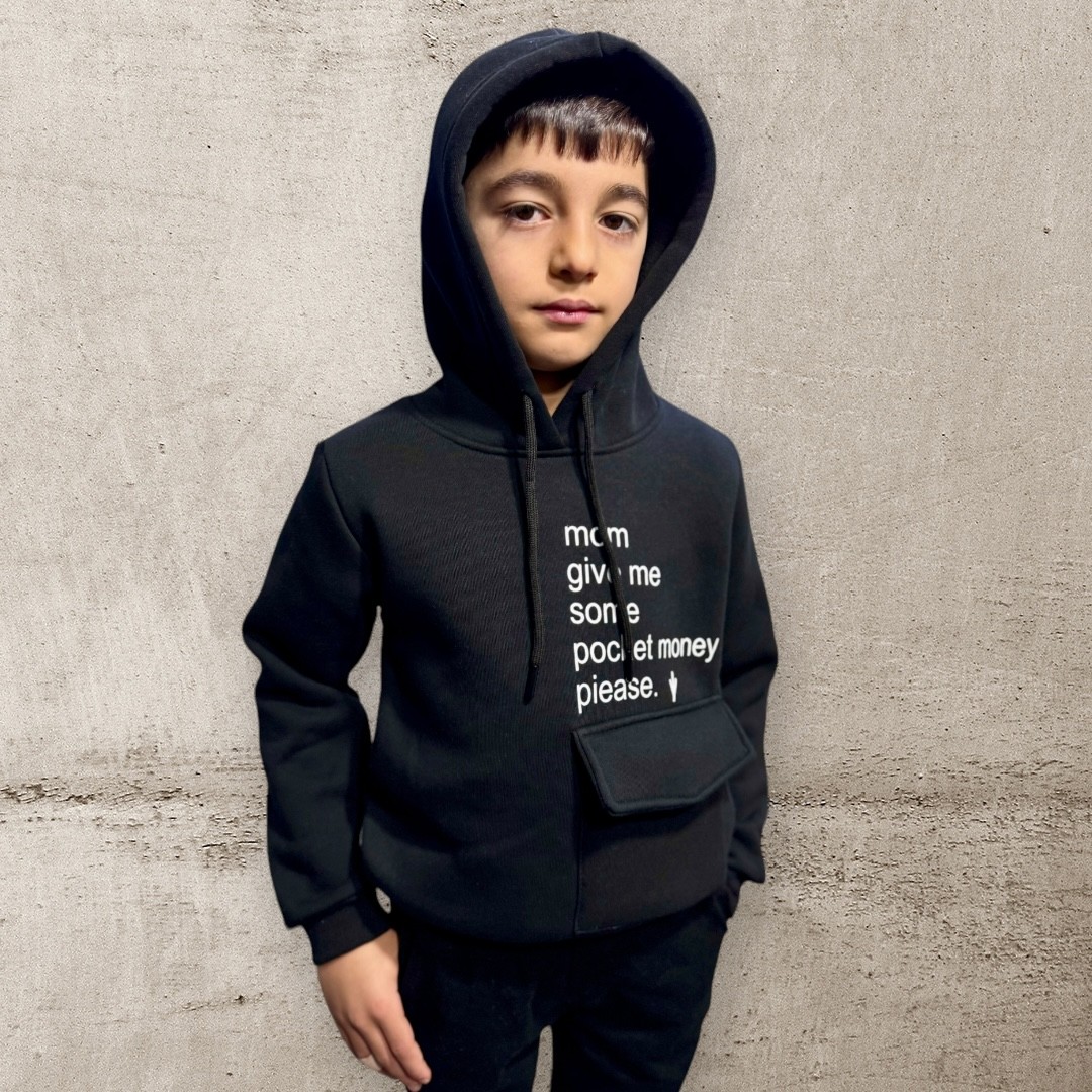 İVVEN'S KAPÜŞONLU CEPLİ 3 İPLİK ŞARDONLU SWEATSHIRT