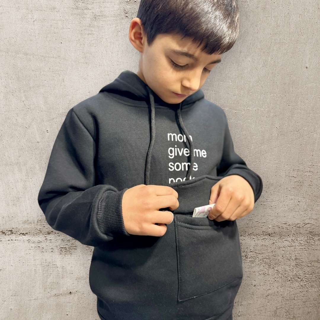 İVVEN'S KAPÜŞONLU CEPLİ 3 İPLİK ŞARDONLU SWEATSHIRT