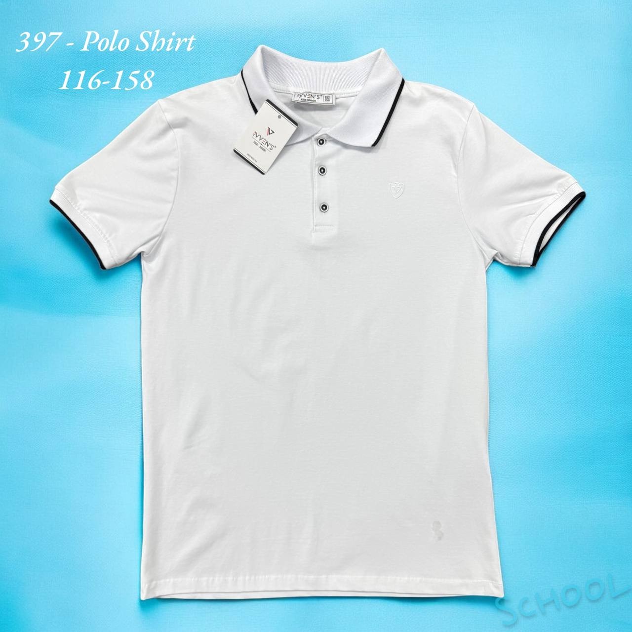 İVVEN'S KIDS POLO YAKA KISA KOL YARIM PATLI KLASİK OKUL T-SHIRT 397