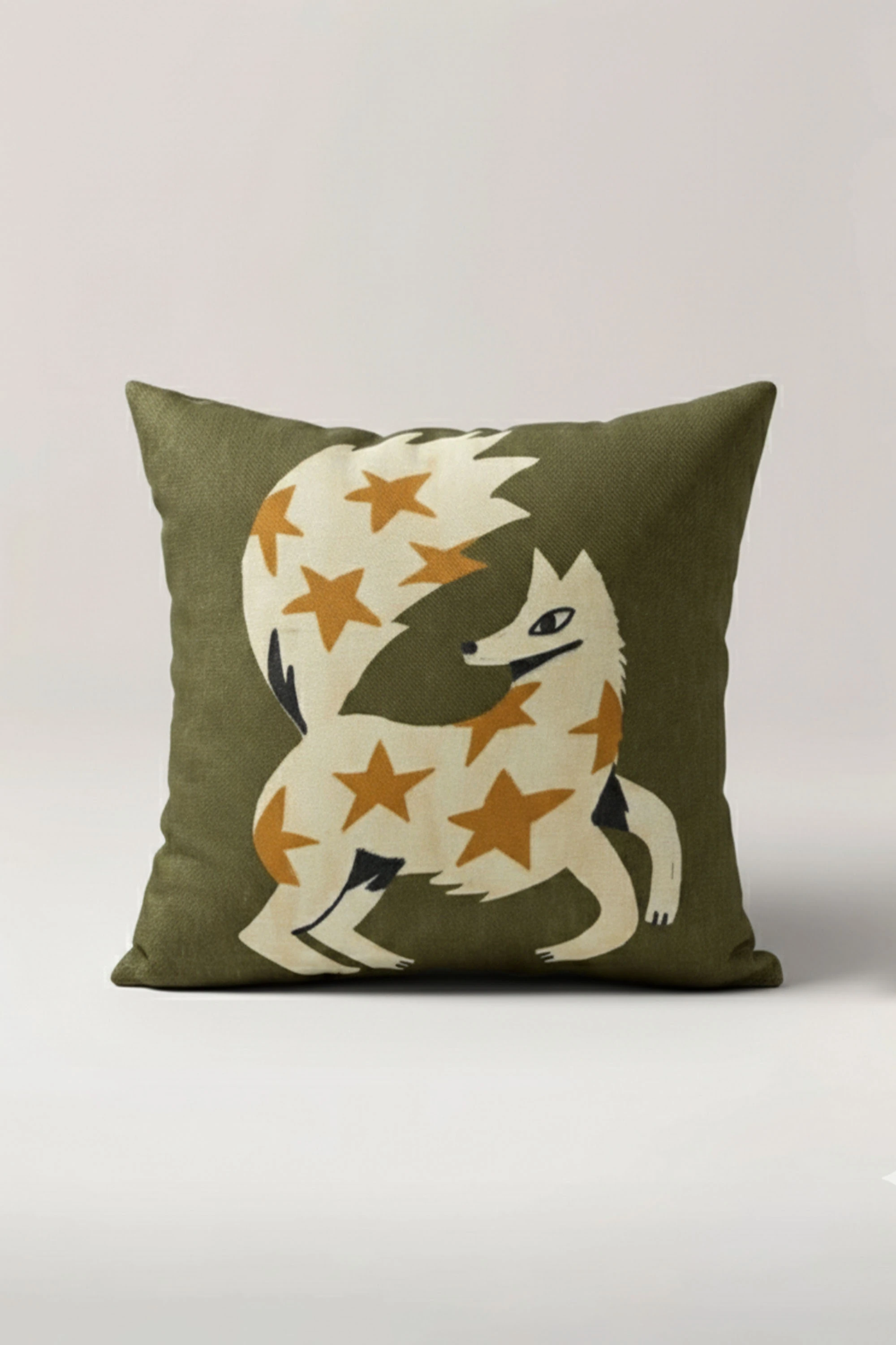 Yıldızlı Tilki Kırlent Kılıfı 45x45 cm