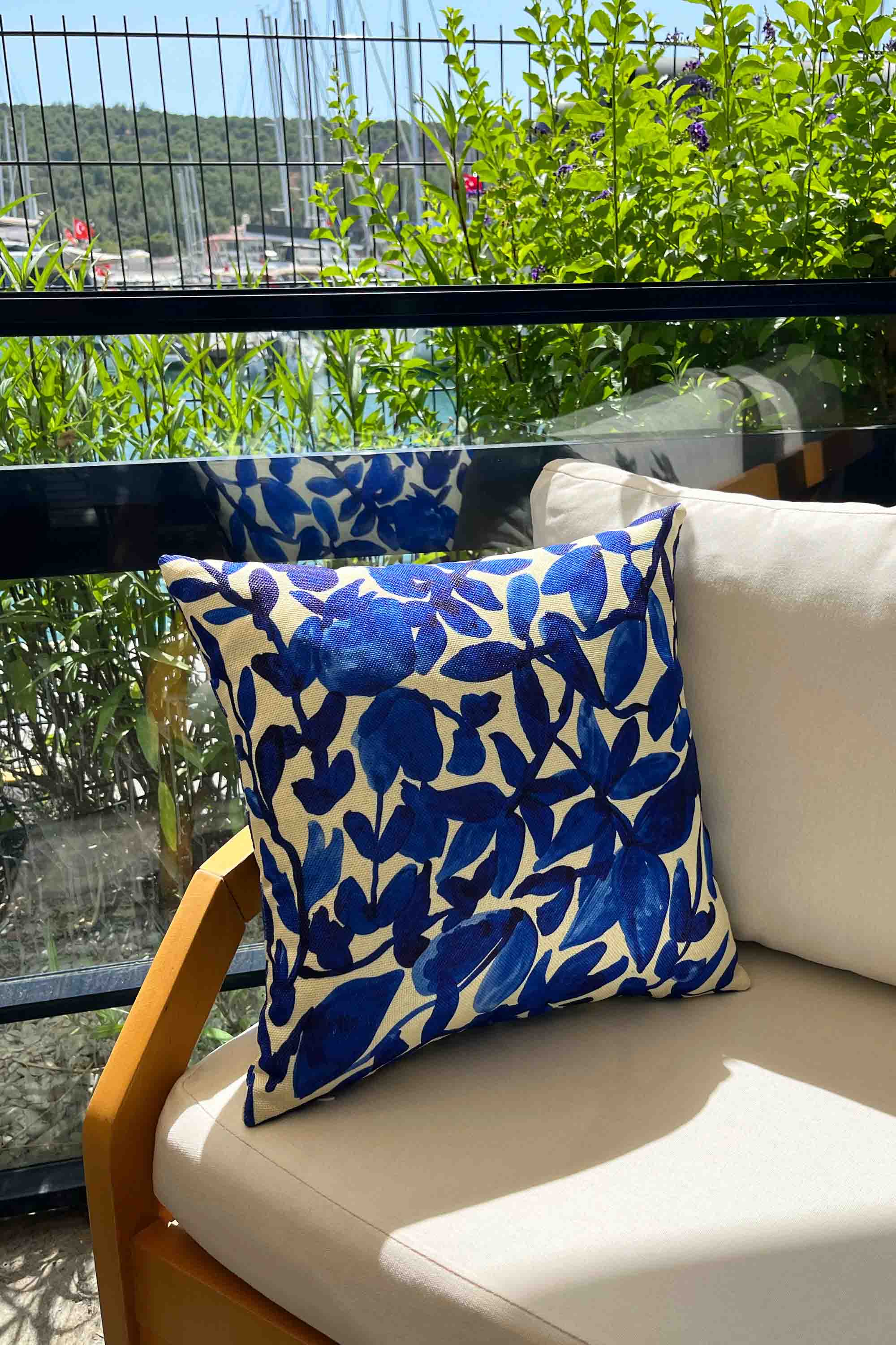 Akdeniz Mavisi Kırlent Kılıfı 45x45 cm