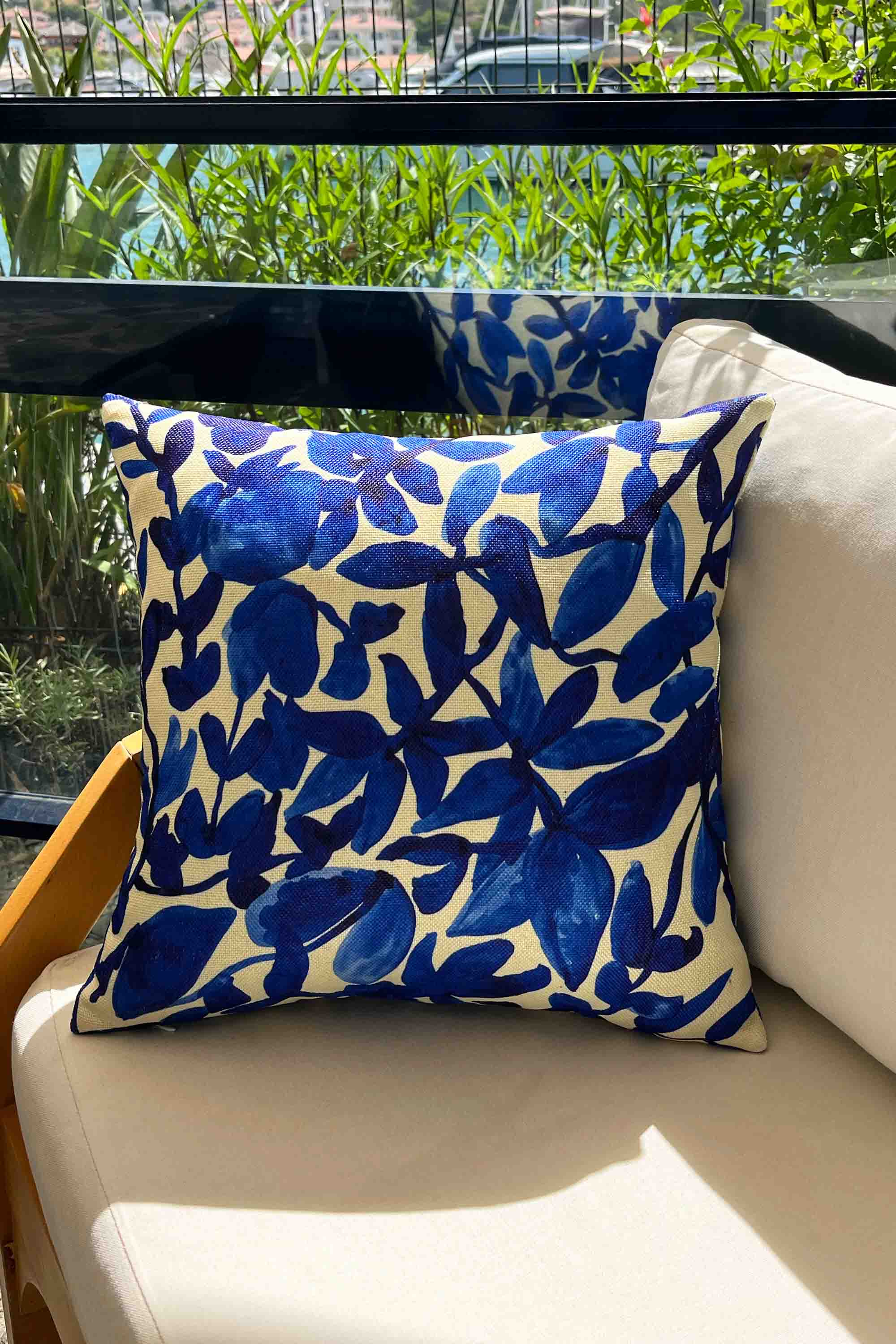 Akdeniz Mavisi Kırlent Kılıfı 45x45 cm