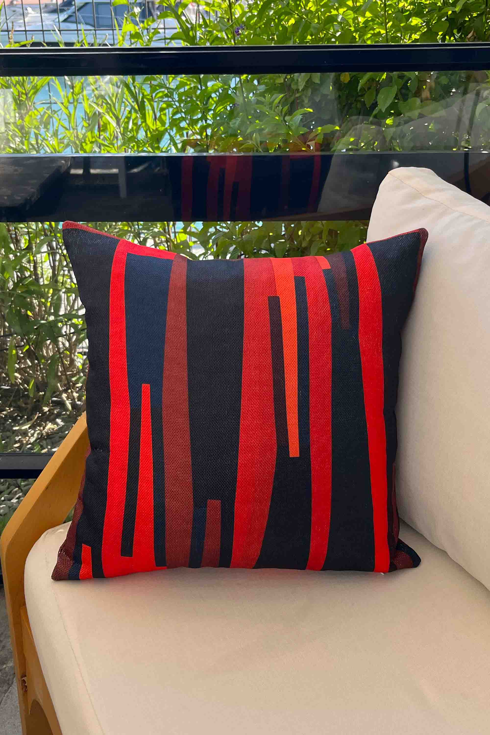 Modern Etnik Desenli Kırlent Kılıfı 45x45 cm