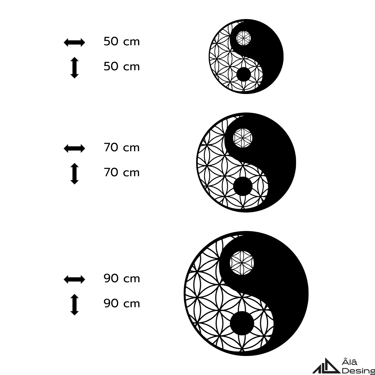 Yin ve Yang Temalı Ahşap Duvar Tablosu