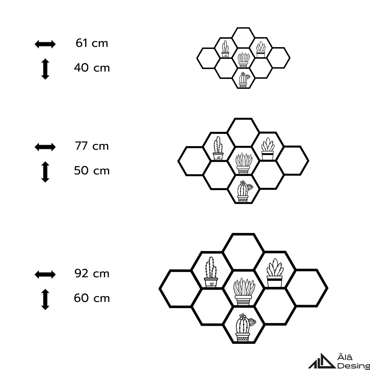 HexaFlow Çiçek Temalı Ahşap Duvar Tablosu