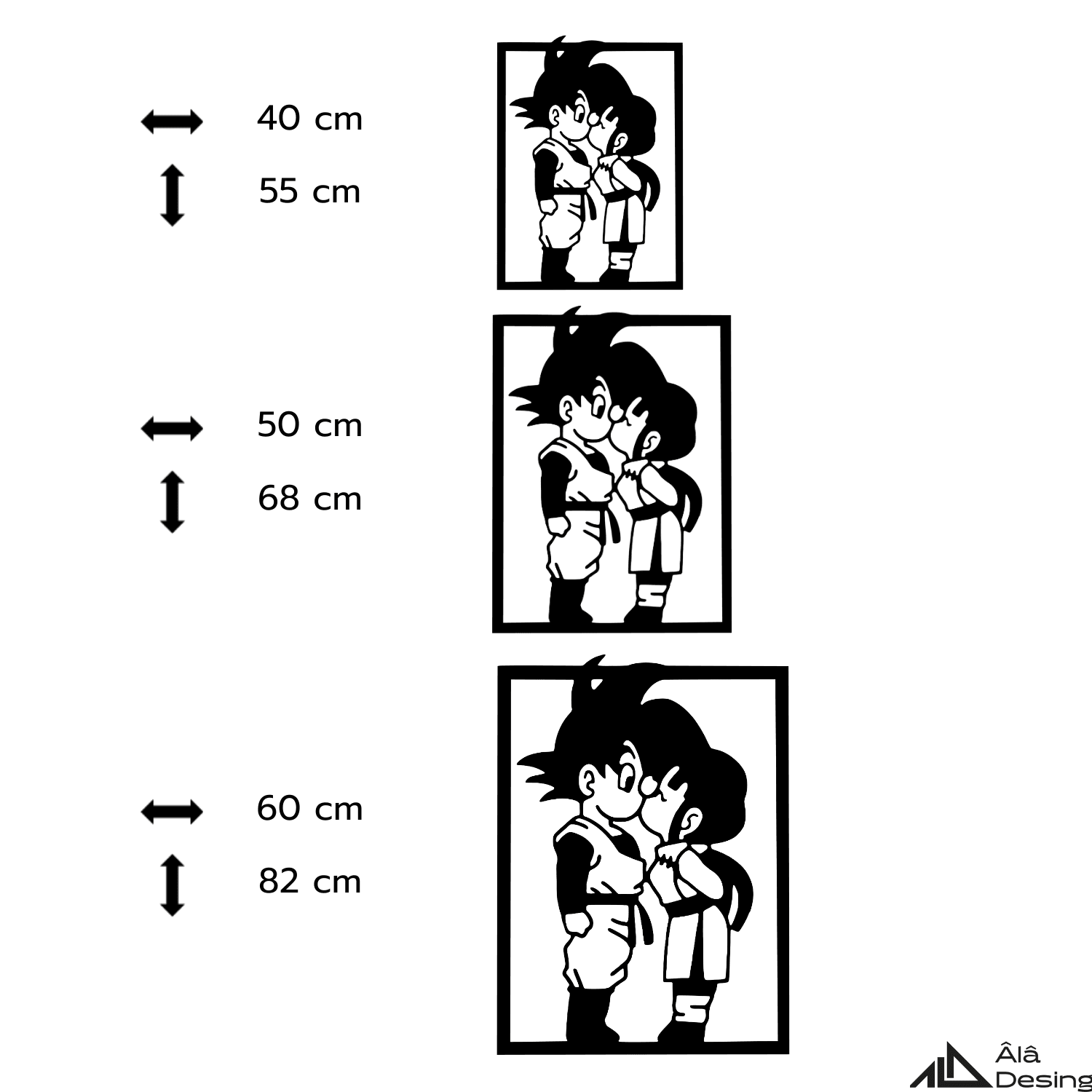 Goku and Chichi Temalı Ahşap Duvar Tablosu