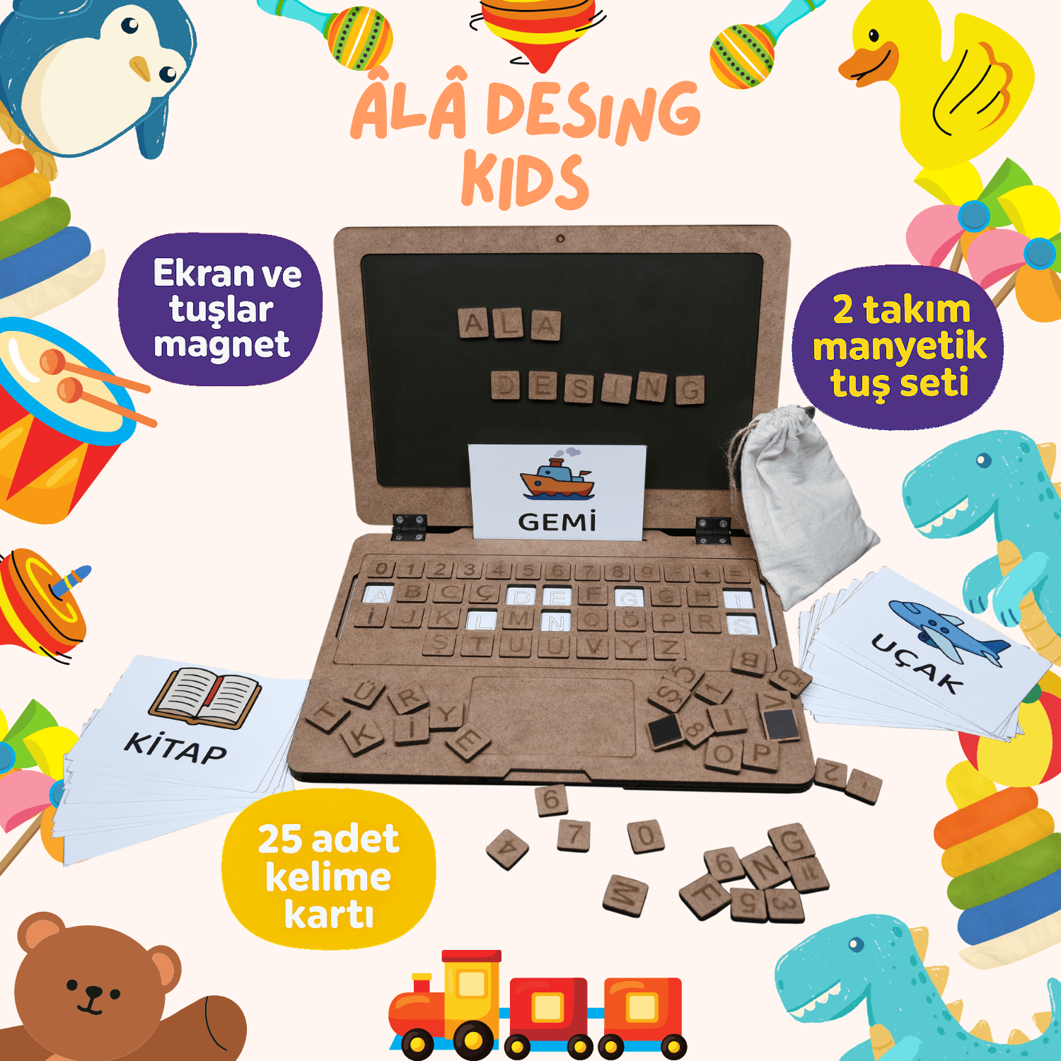 Oyna Yaz Öğren Ahşap Notebook
