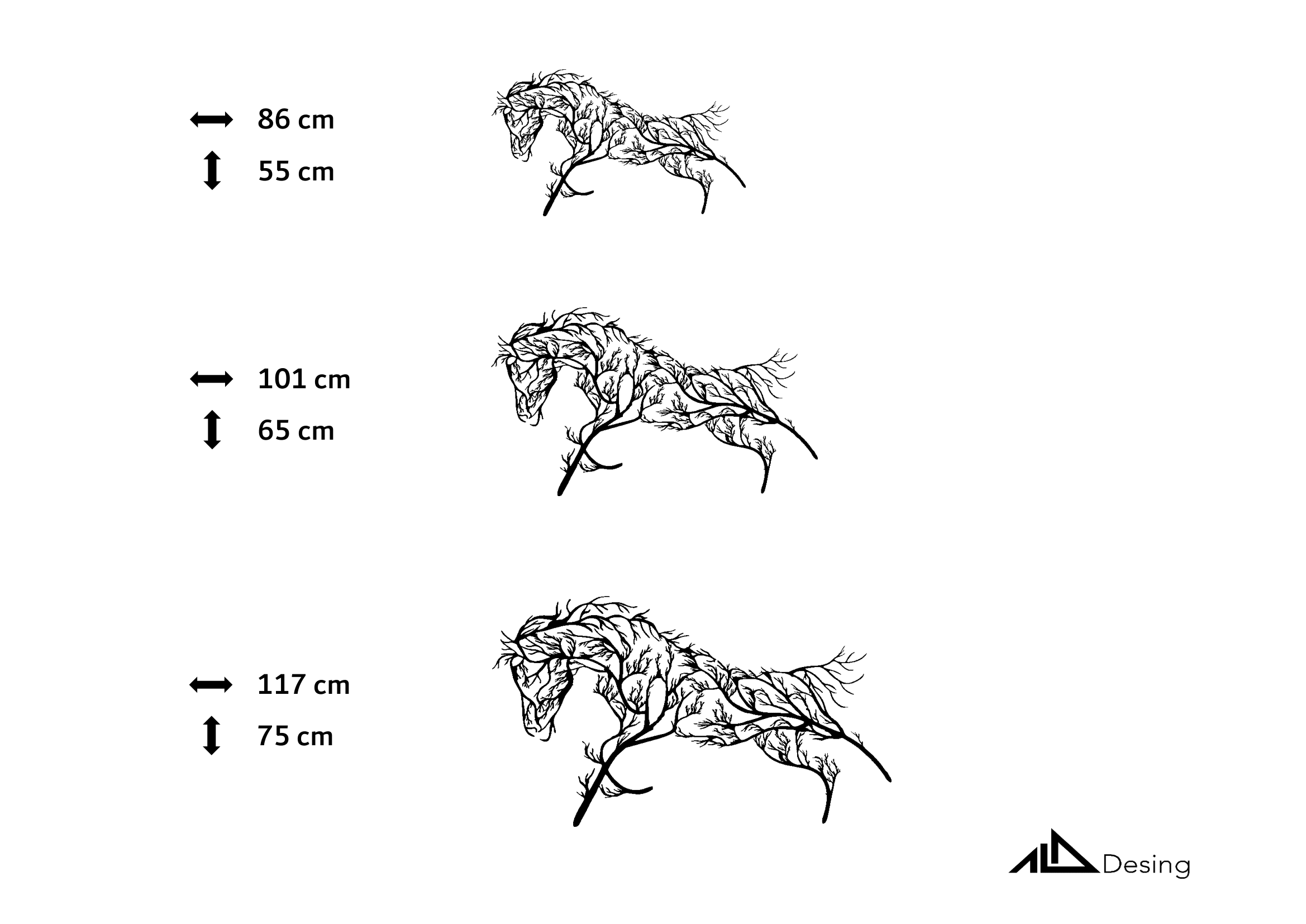 Ağaç Dalı At Temalı Ahşap Duvar Tablosu