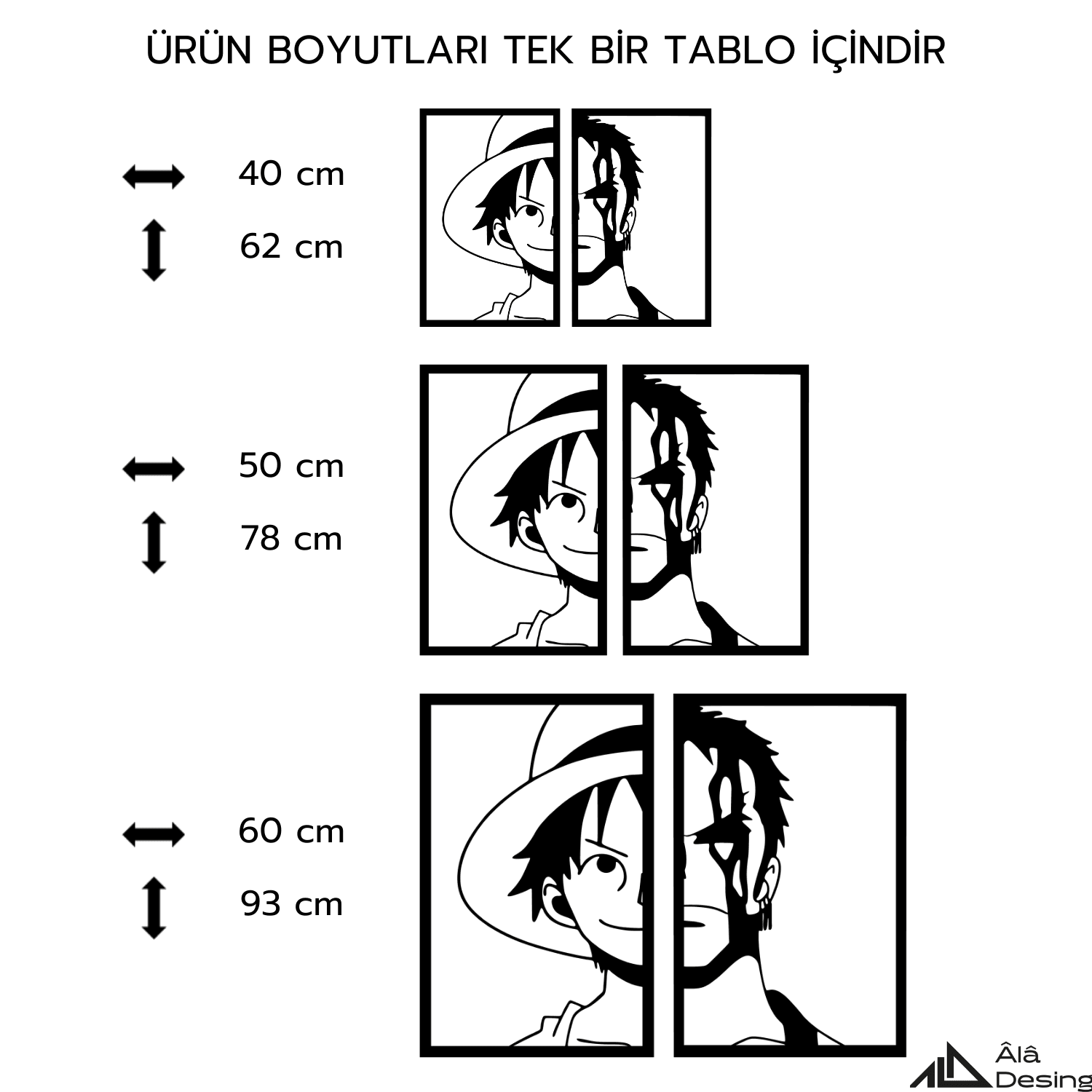 One Piece Temalı Ahşap Duvar Tablosu