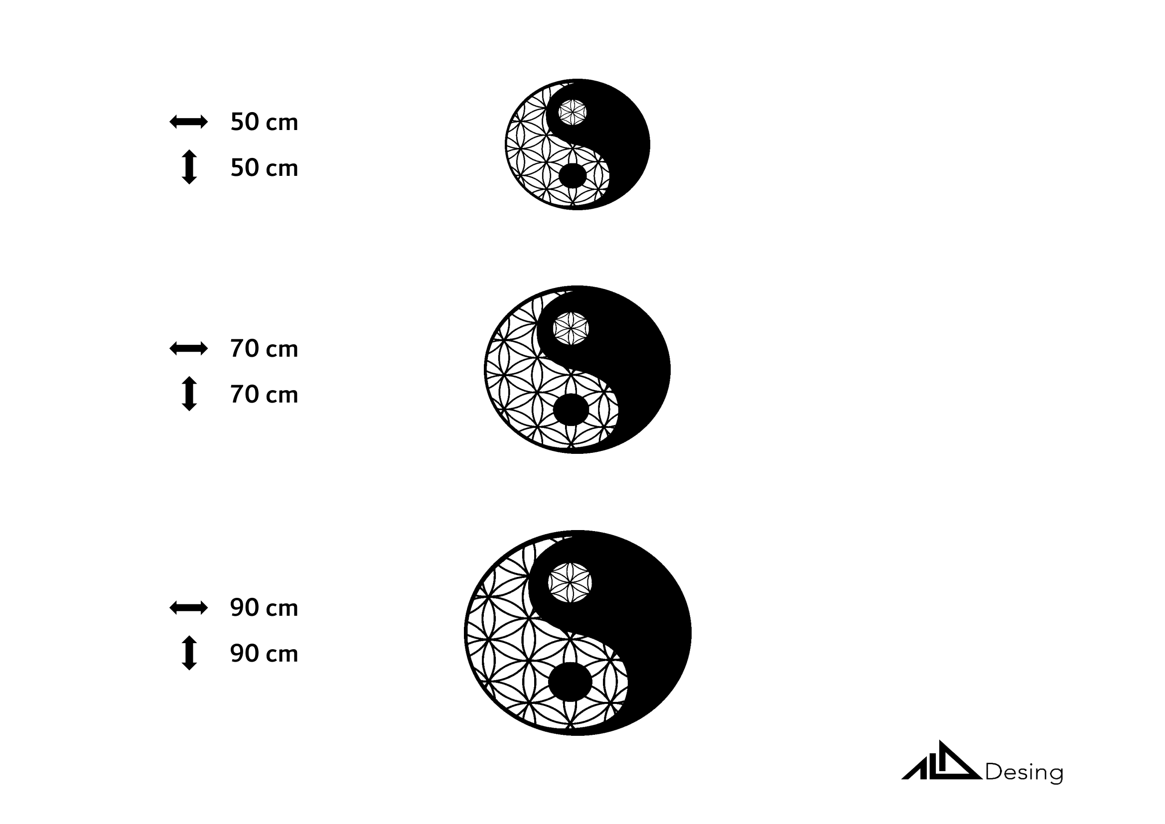 Yin ve Yang Temalı Ahşap Duvar Tablosu