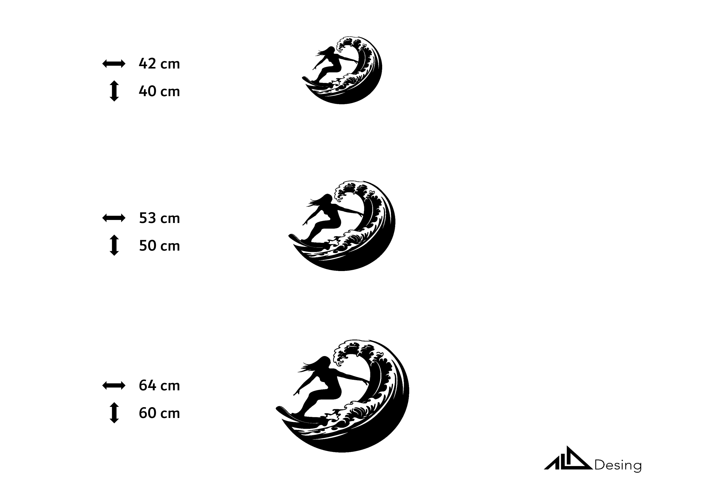 Sörf Yapan Kadın Temalı Ahşap Duvar Tablosu