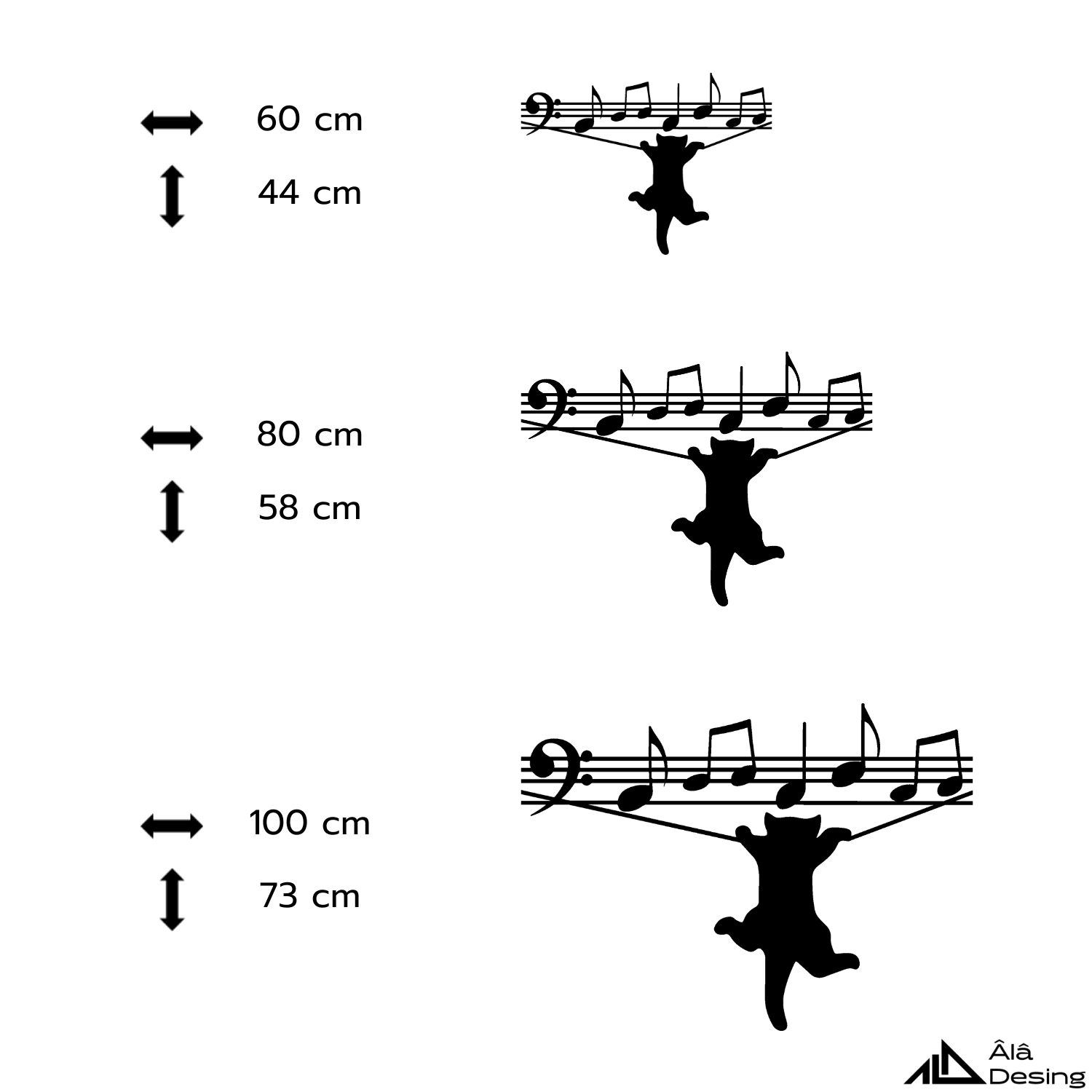 Ritmik Kedi Temalı Ahşap Duvar Tablosu