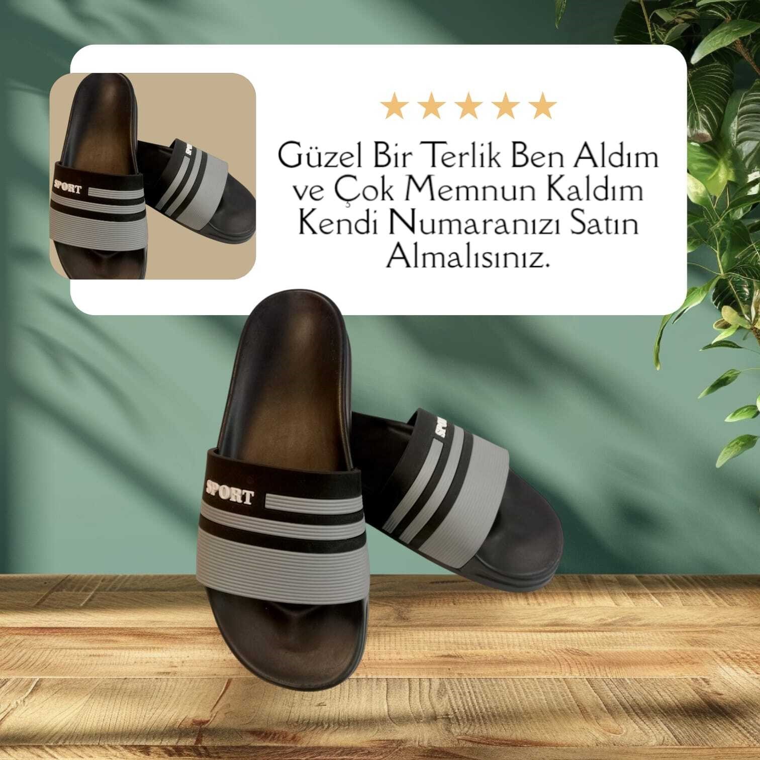 Unısex Füme Siyah Kaymaz Rahat Taban Deniz Plaj Havuz Banyo Günlük Terlik MIAMI-0850