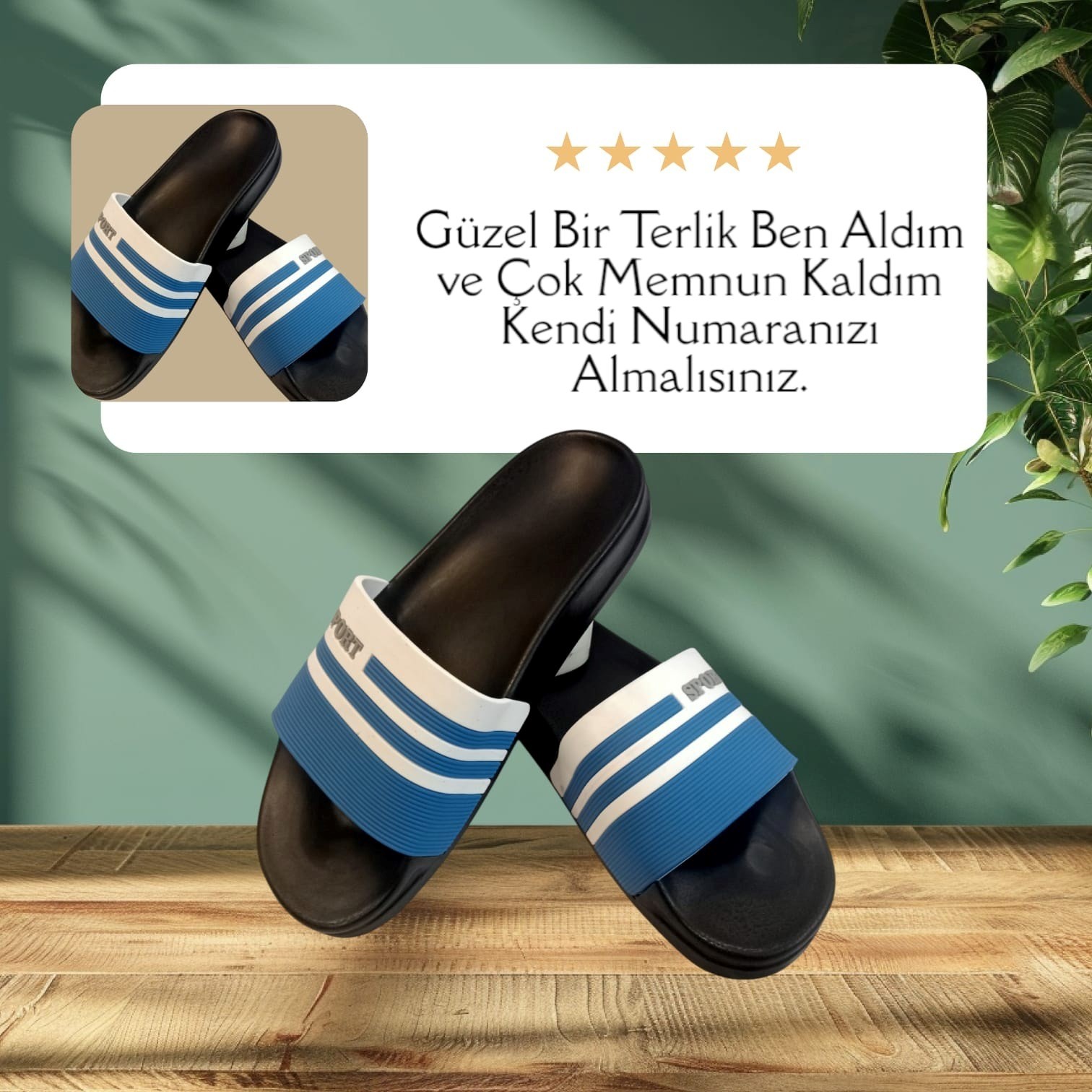 Unısex Mavi Beyaz Kaymaz Rahat Taban Deniz Plaj Havuz Banyo Günlük Terlik MIAMI-0850