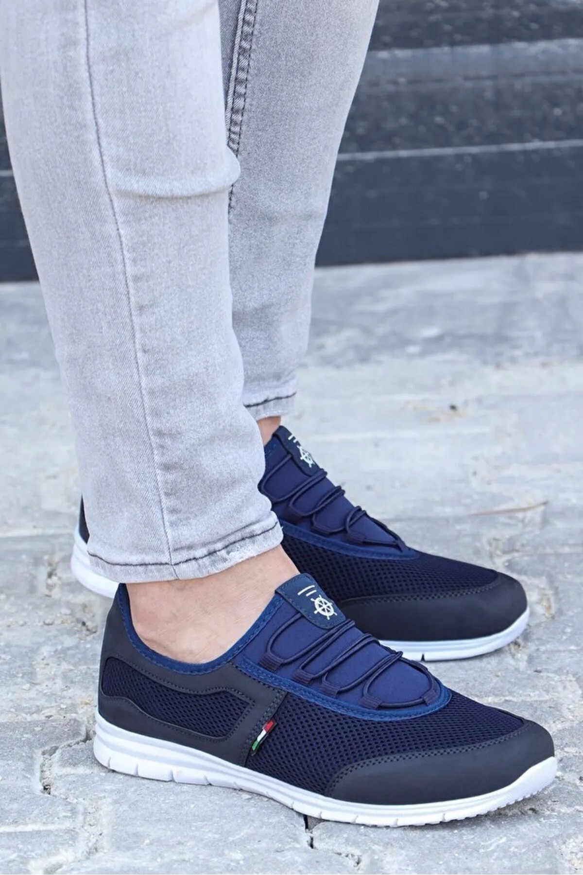 Kevın Lacivert Beyaz Rahat Taban Günlük Yürüyüş Koşu Erkek Sneaker Spor Ayakkabı KEVIN-5045