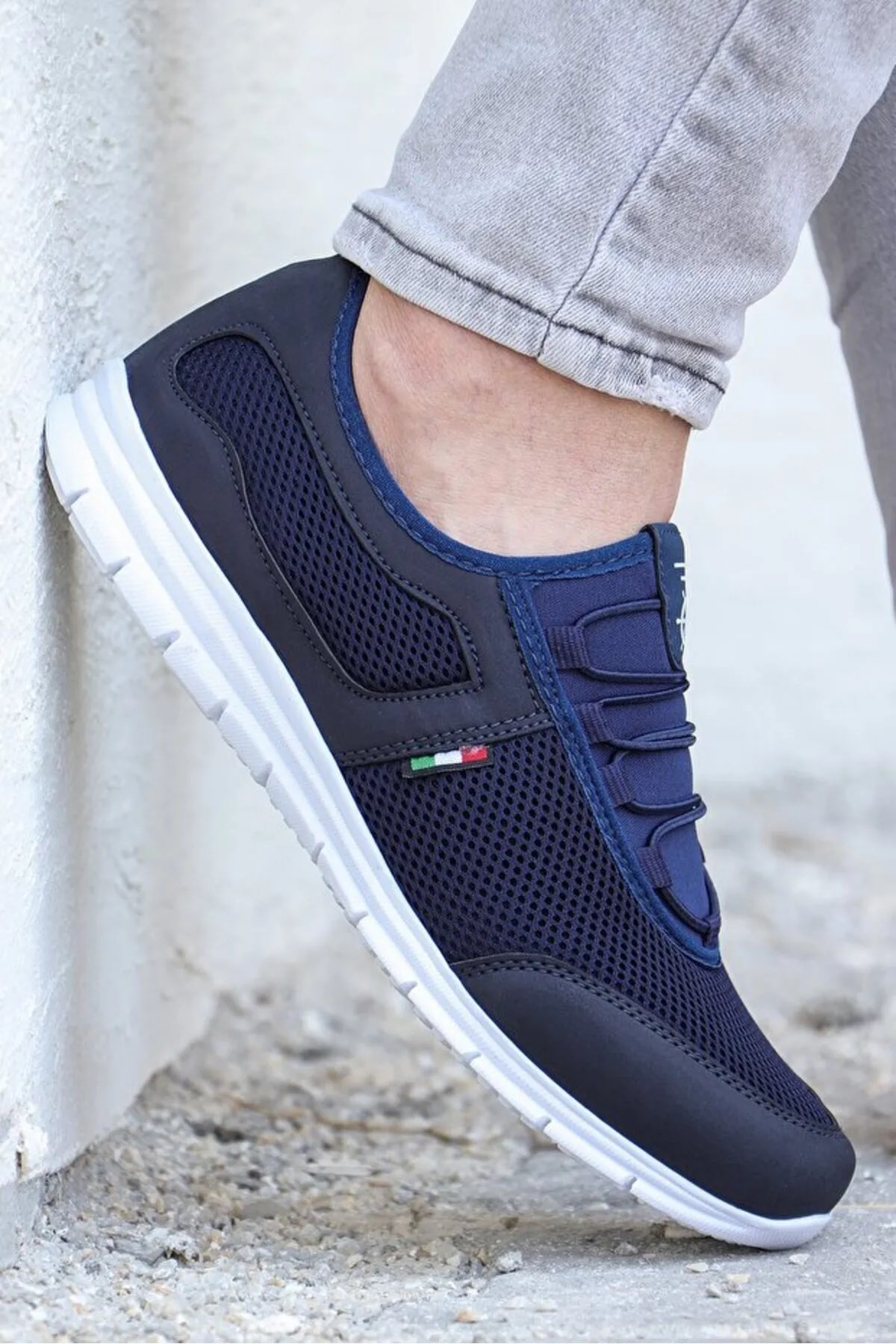 Kevın Lacivert Beyaz Rahat Taban Günlük Yürüyüş Koşu Erkek Sneaker Spor Ayakkabı KEVIN-5045