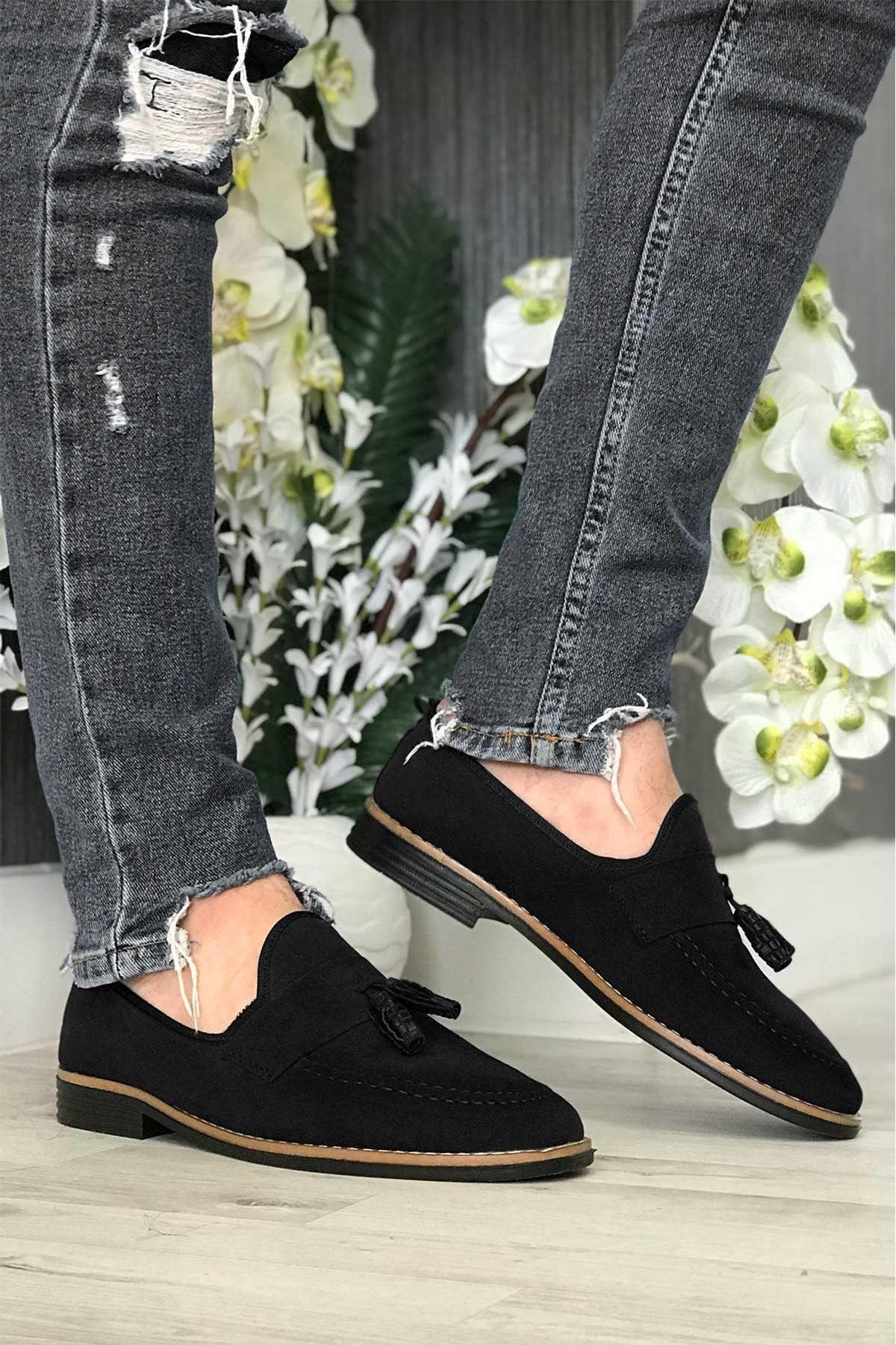 Tomıross  Loafer Süet Püsküllü Erkek Babet Ayakkabı LFRPSKL-001