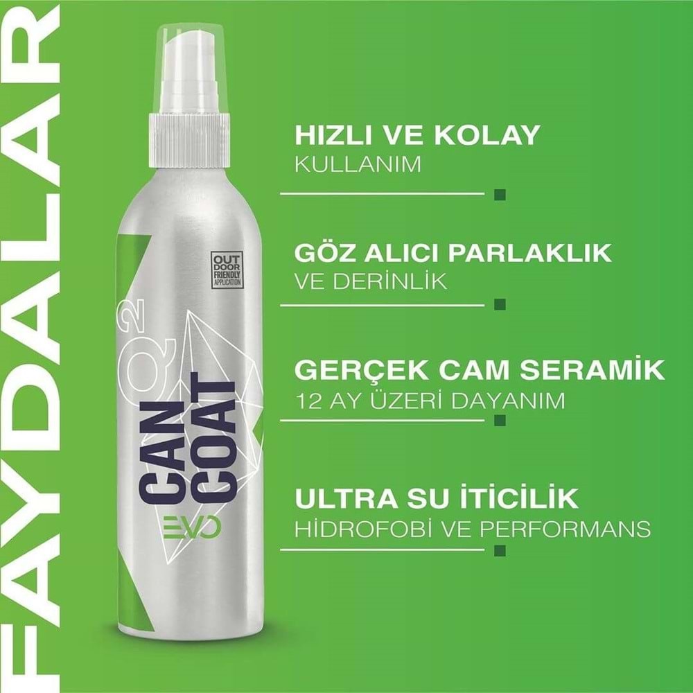 GYEON Q² CanCoat EVO Hidrofobik Nano Seramik Kaplama Seti - 200 Ml