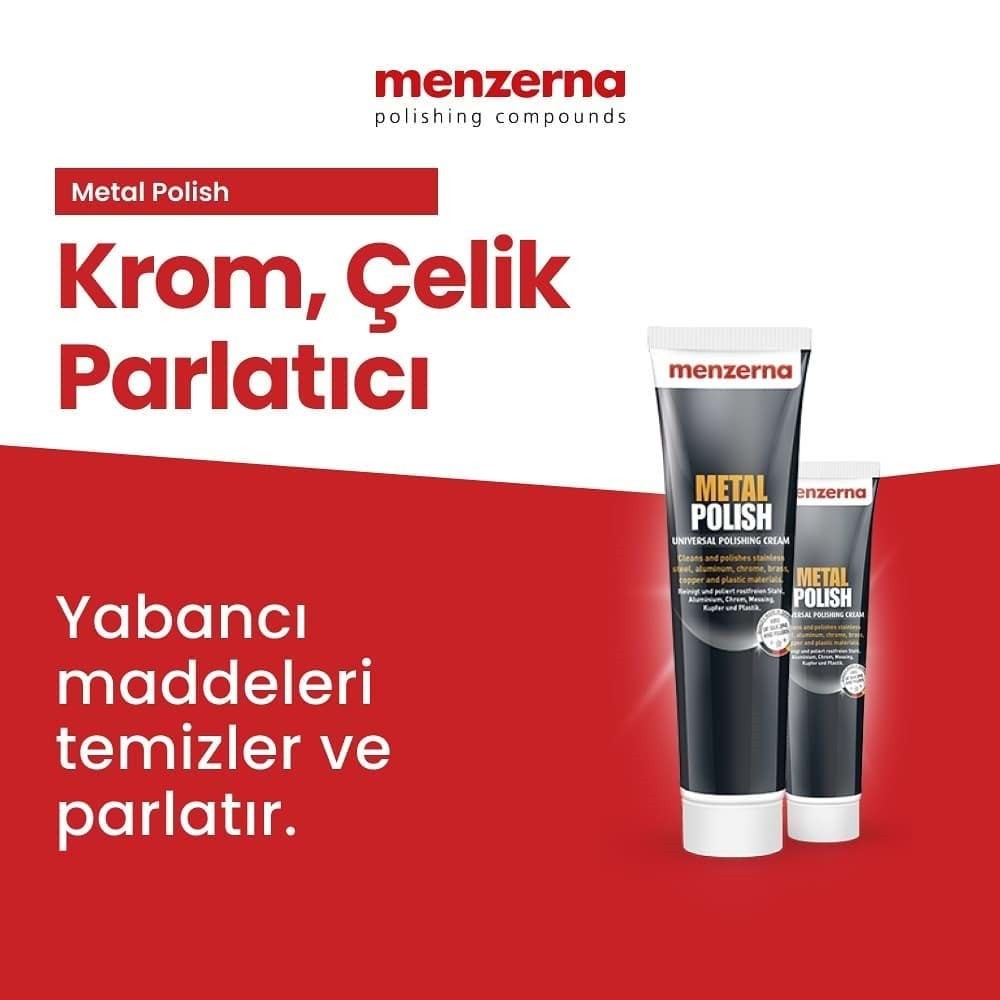 MENZERNA Metal Polish Metal Krom, Çelik Parlatıcı - 125 Gr