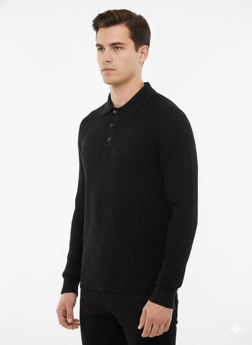 TEOS POLO YAKA SİYAH