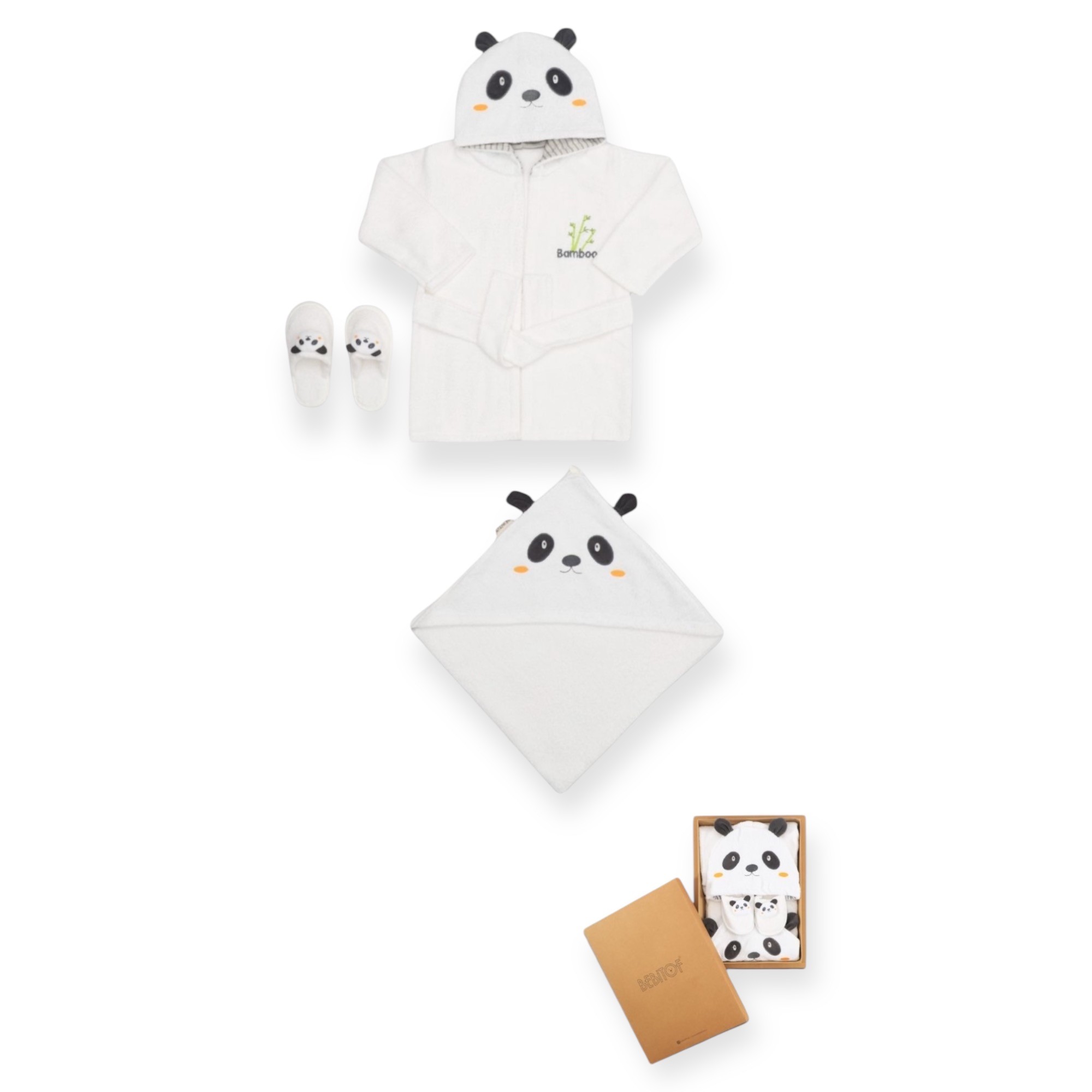 BEBITOF PANDA BORNOZ SETİ