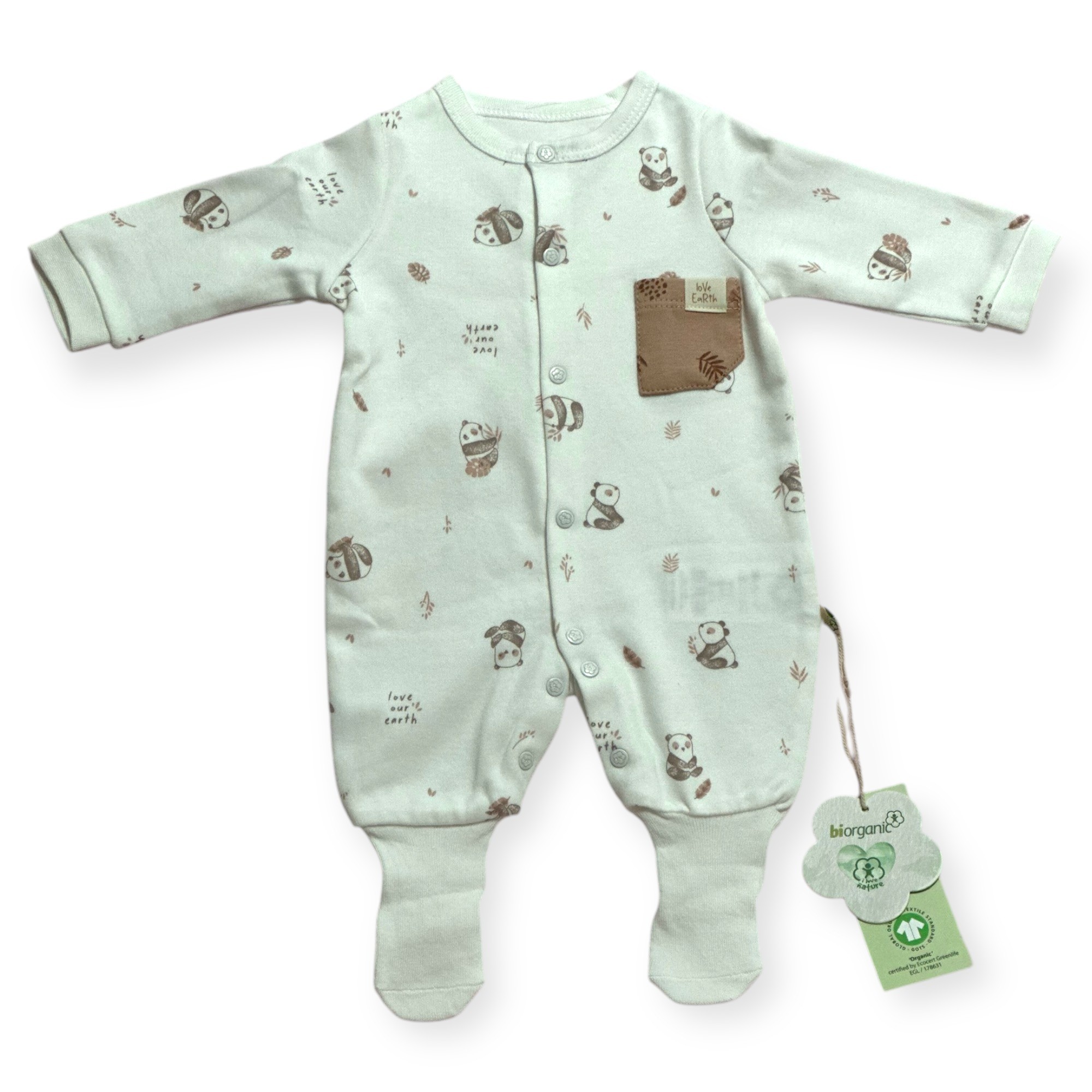 BİORGANİC LOVE OUR EARTH ROMPER WITH FEET MOCHA