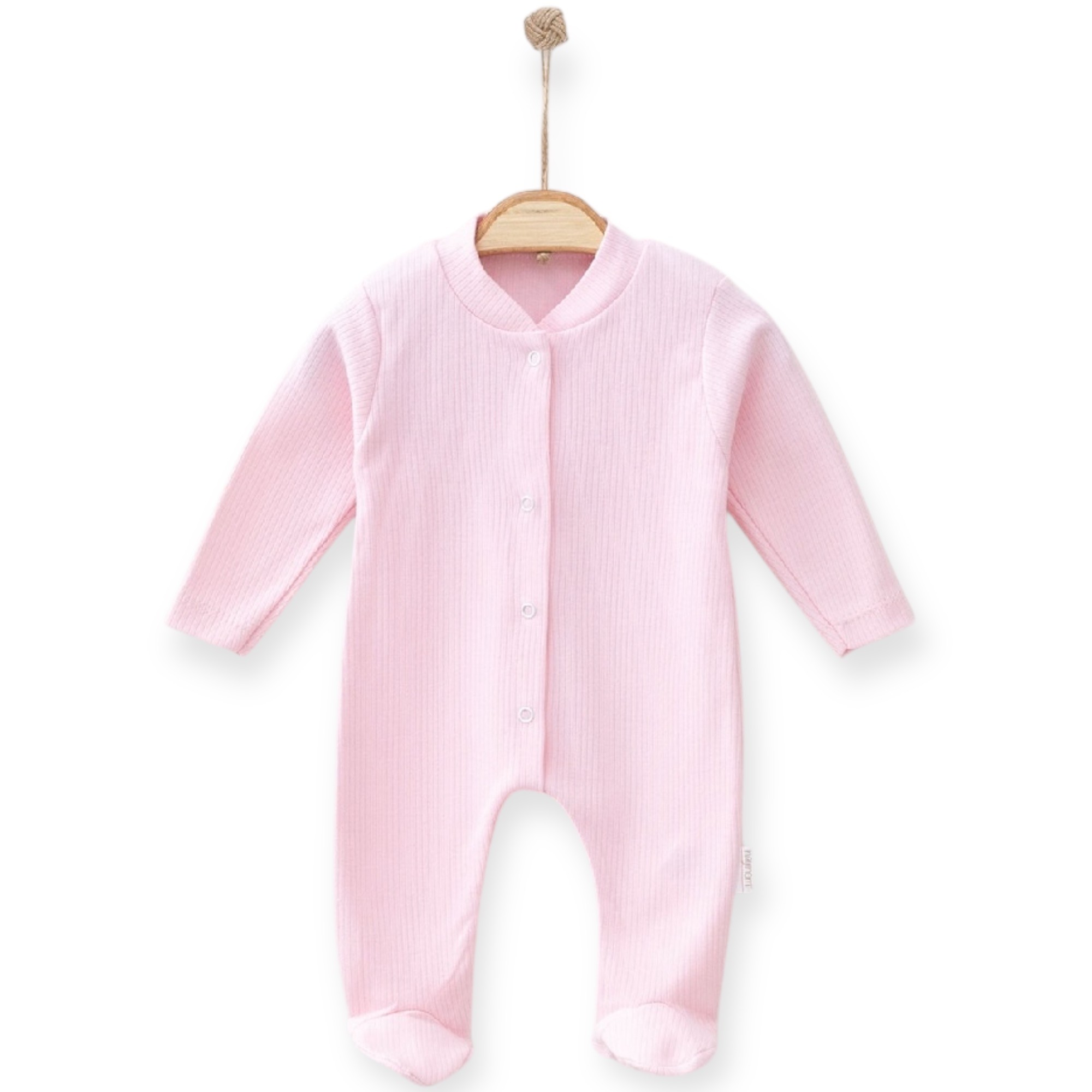 NAYİNOM %100 PAMUKLU PATİKLİ PEMBE TULUM