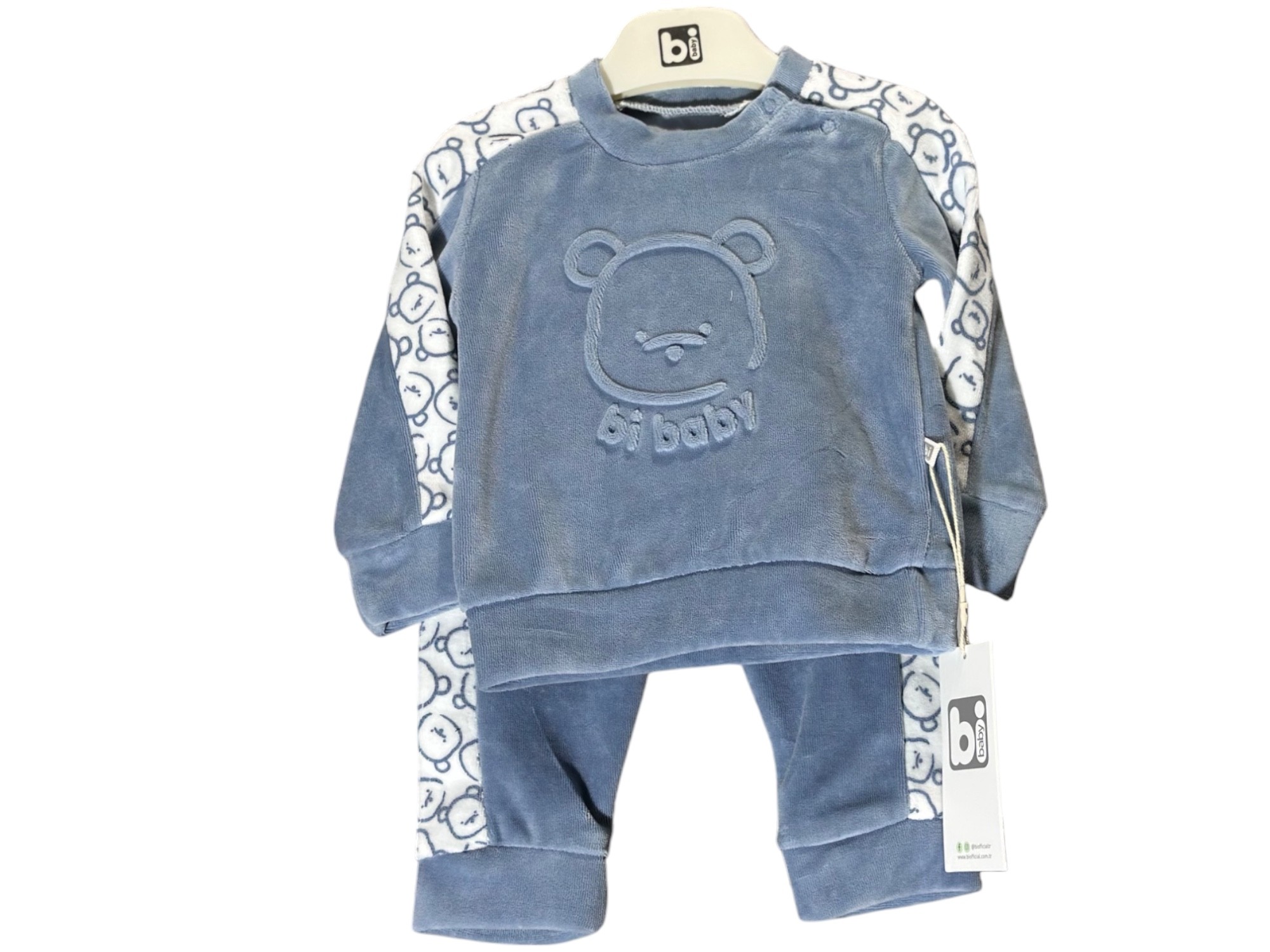 BİBABY ORGANİK  ERKEK ÇOÇUĞU KADİFE SWEAT LİFE 2'Lİ  TAKIM