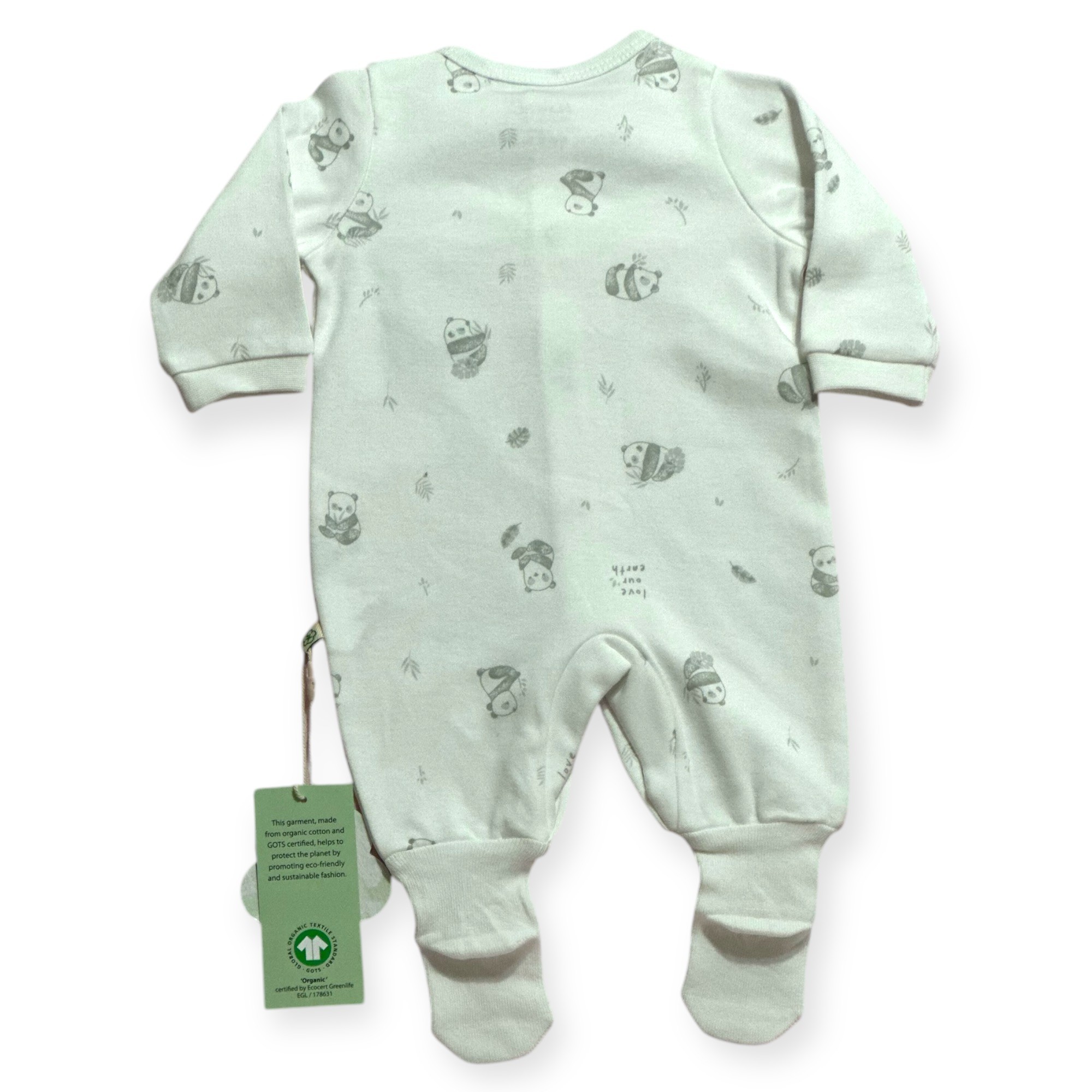 BİORGANİC LOVE OUR EARTH ROMPER WITH FEET GREEN