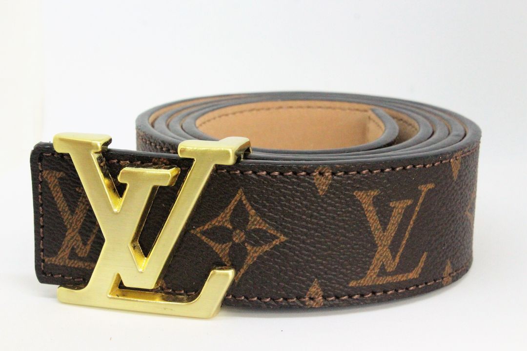 Brown Monogram style Leather Belt Amazing