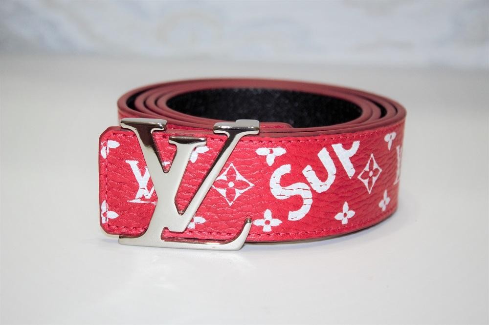 Supreme Louis Vuitton Supreme Red Monogram Leather Belt