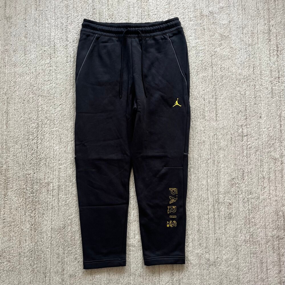 Jordan Paris Saint-Germain Fleece Pants 'Black'
