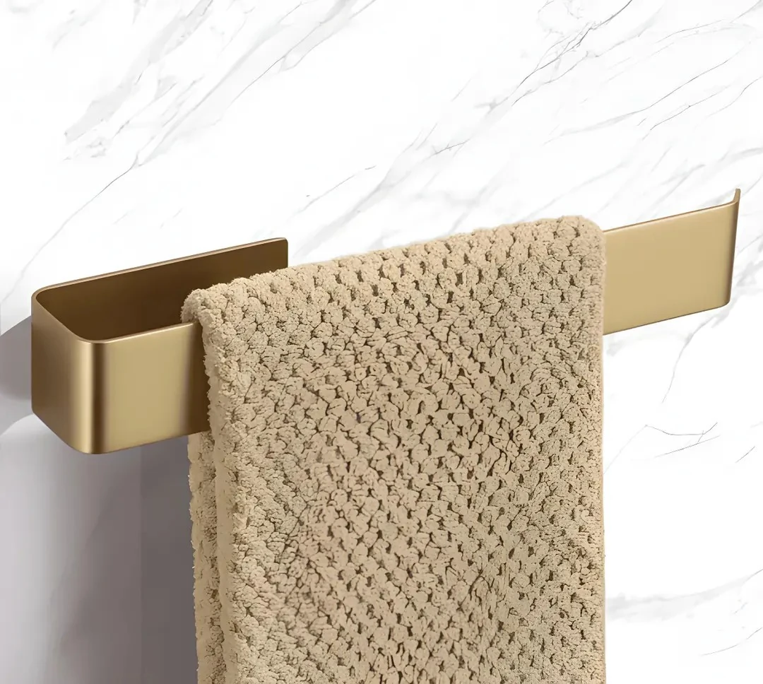 Gold Paslanmaz Çelik Havlu Askısı, Kağıt Havluluk – Güçlü Yapışkanlı Montaj, Modern Banyo Aksesuarı