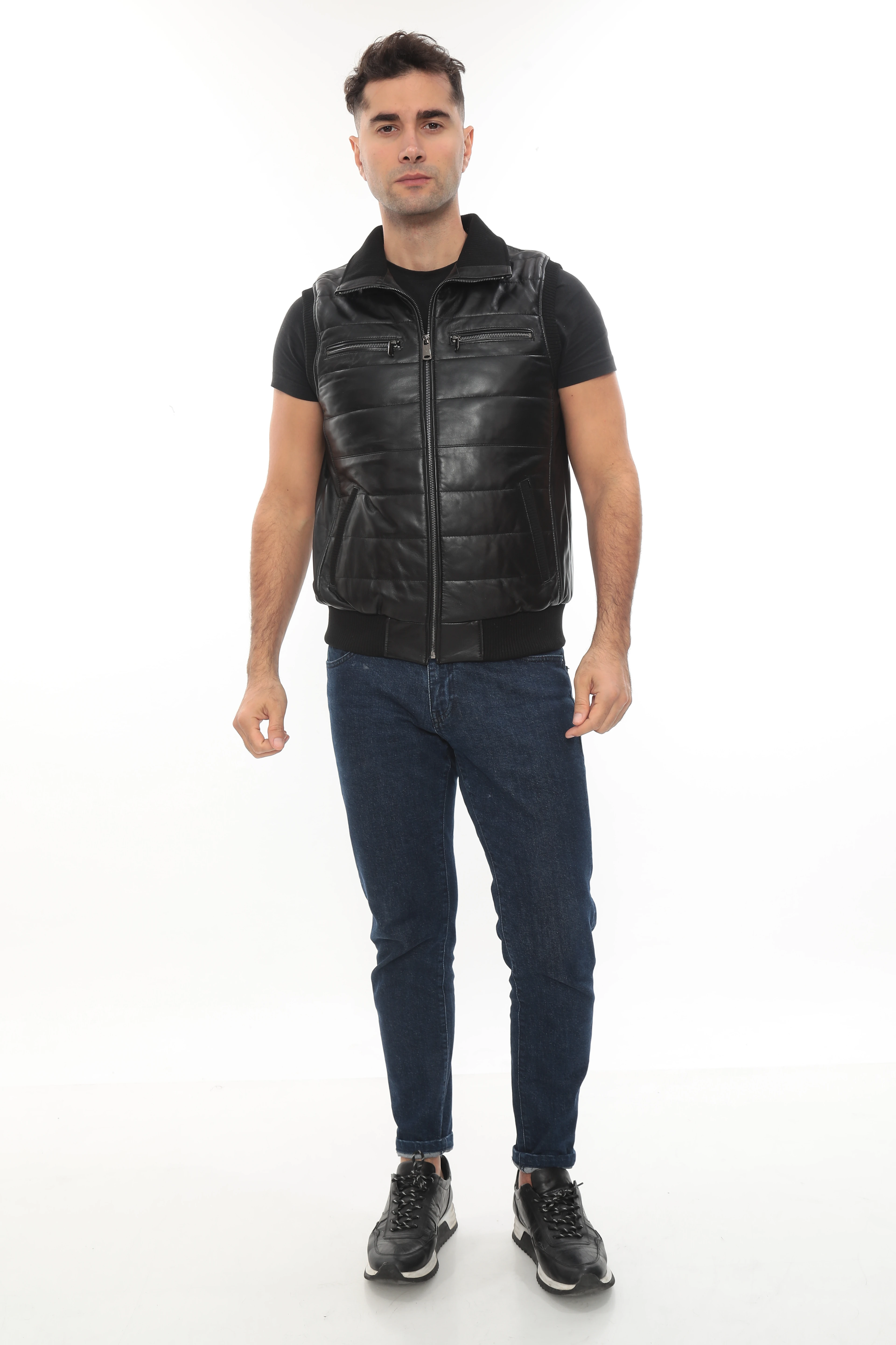 RV VICTOR ERKEK HAKİKİ ŞİŞME DERİ YELEK main variant image