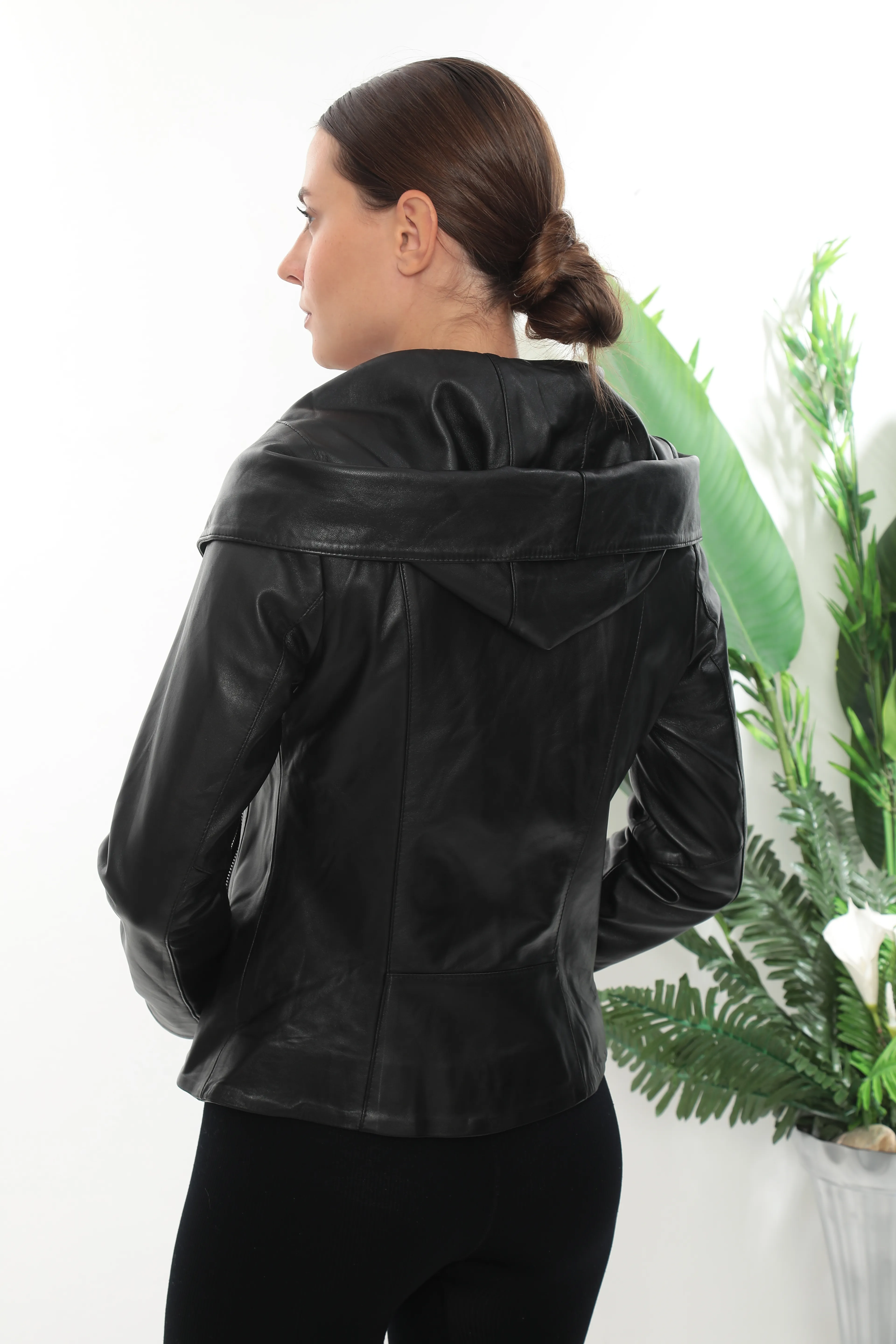 RV DİANA KADIN PORTATİF YAKALI DERİ MONT