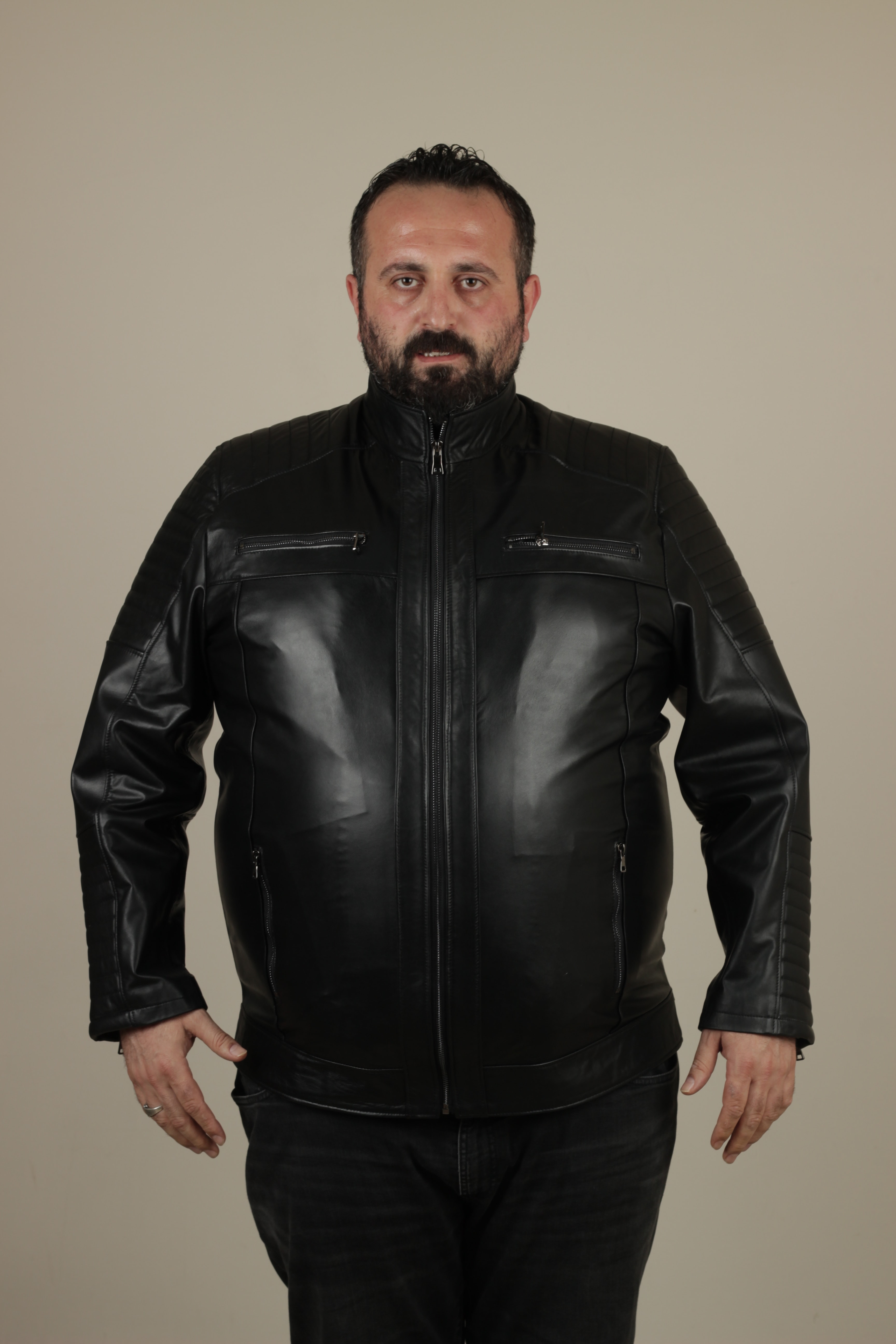 RV Martin Erkek Battal Deri Mont
